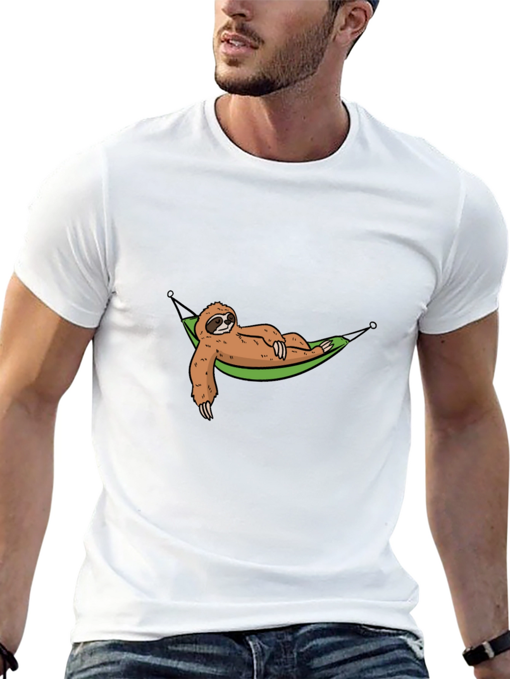 Relaxed Sloth Hammock Graphic T-Shirt
