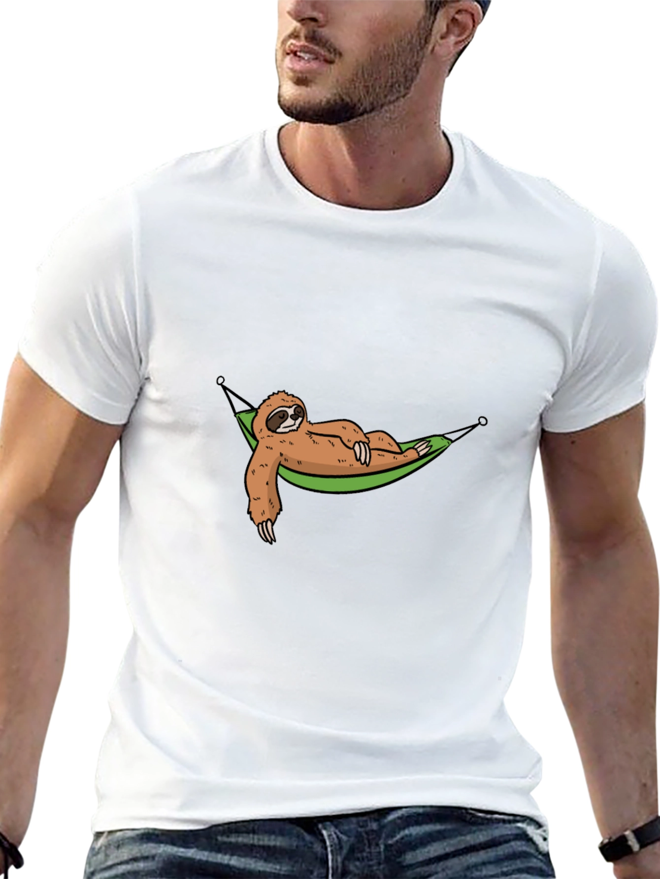 Relaxed Sloth Hammock Graphic T-Shirt