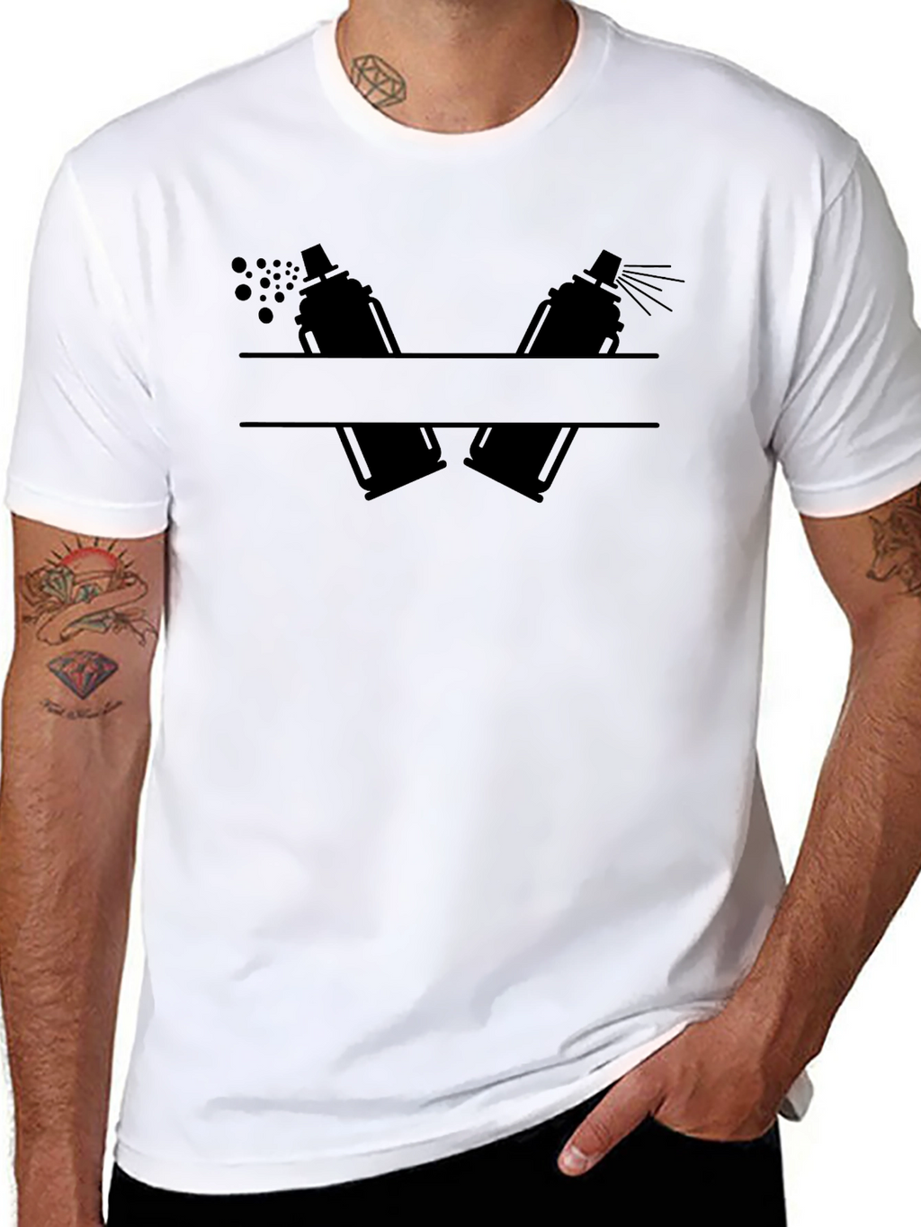 Spray Paint Artist Tee - Black Graphic T-Shirt