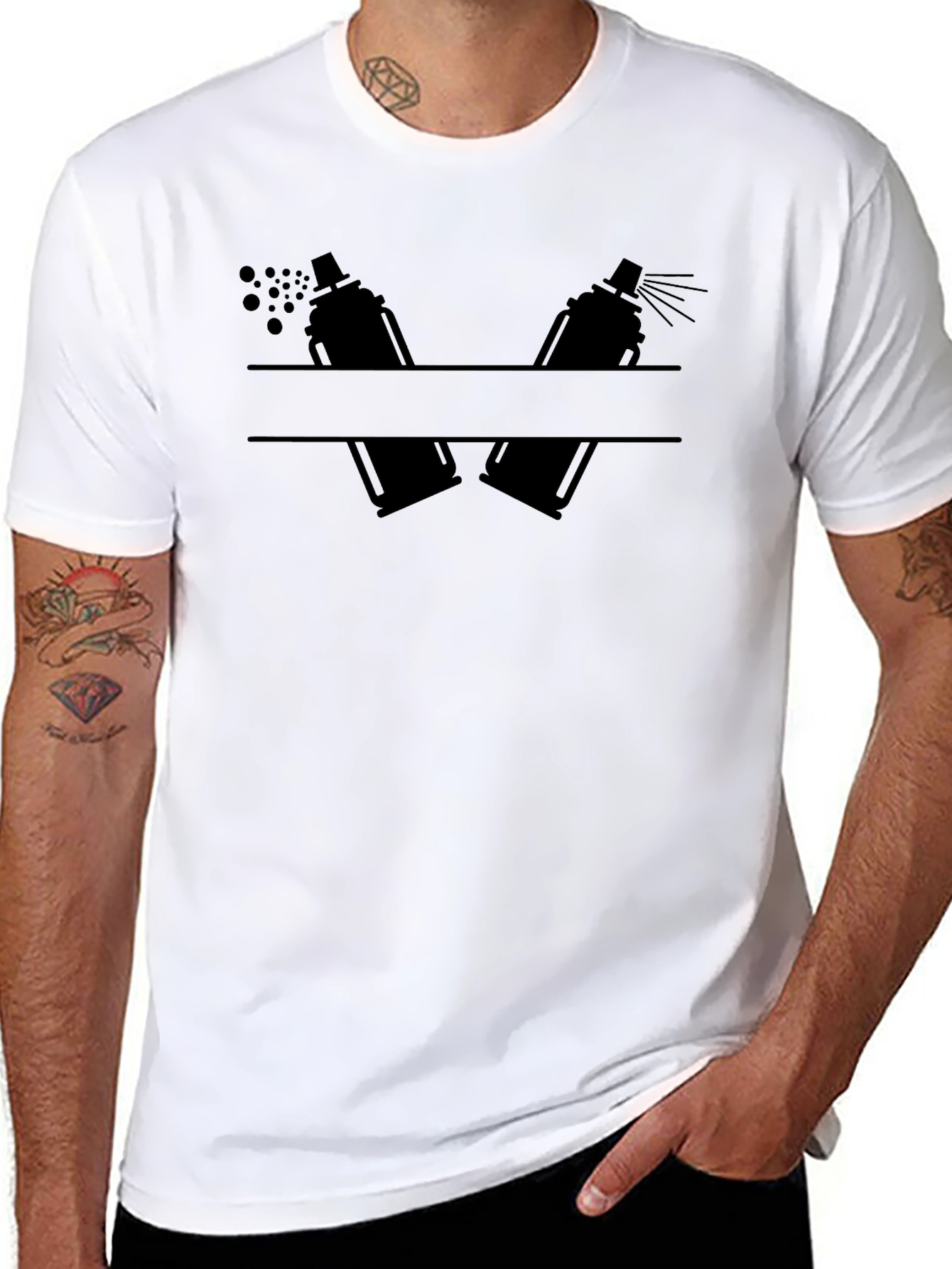 Spray Paint Artist Tee - Black Graphic T-Shirt