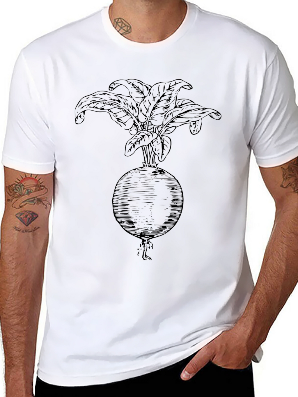Radish Graphic Tee - Bold Black Cotton Shirt
