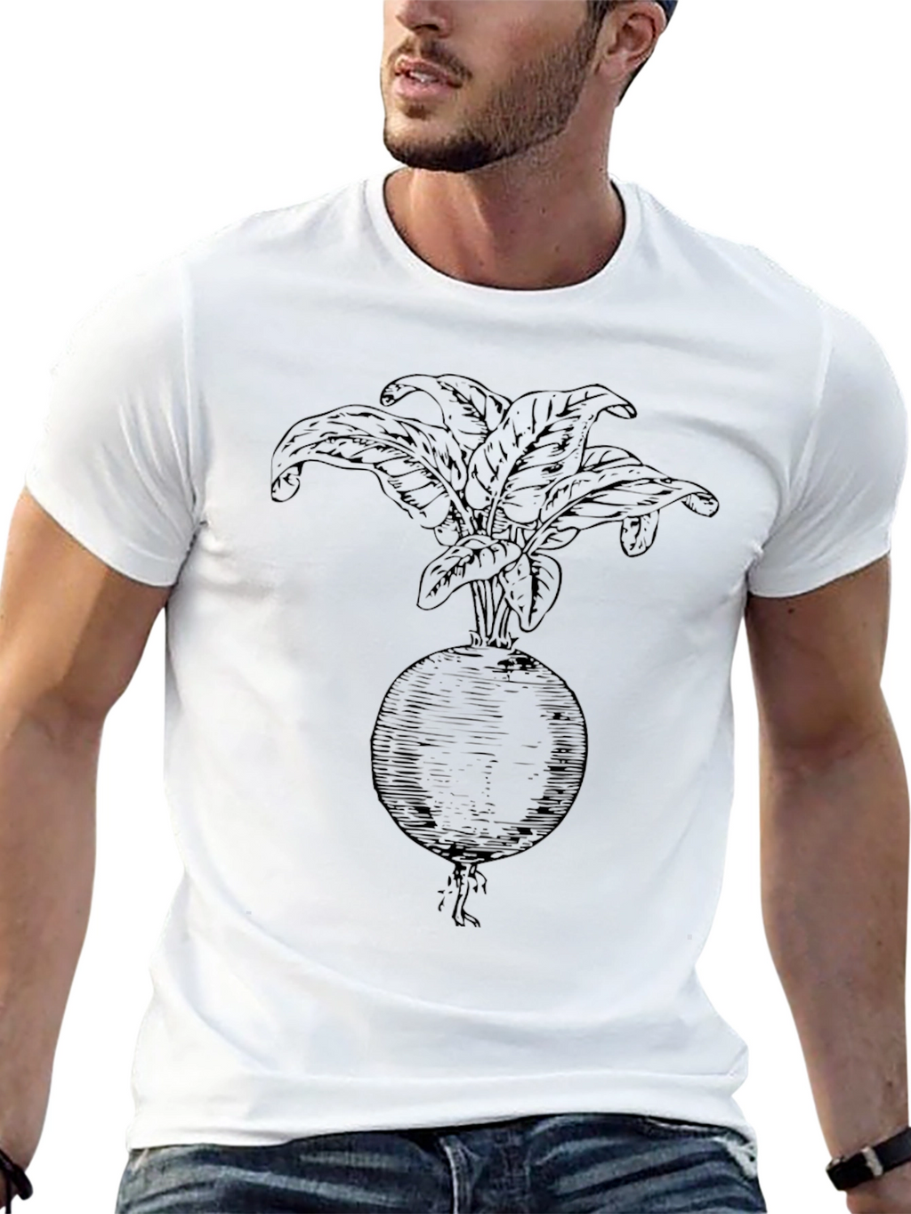 Radish Graphic Tee - Bold Black Cotton Shirt