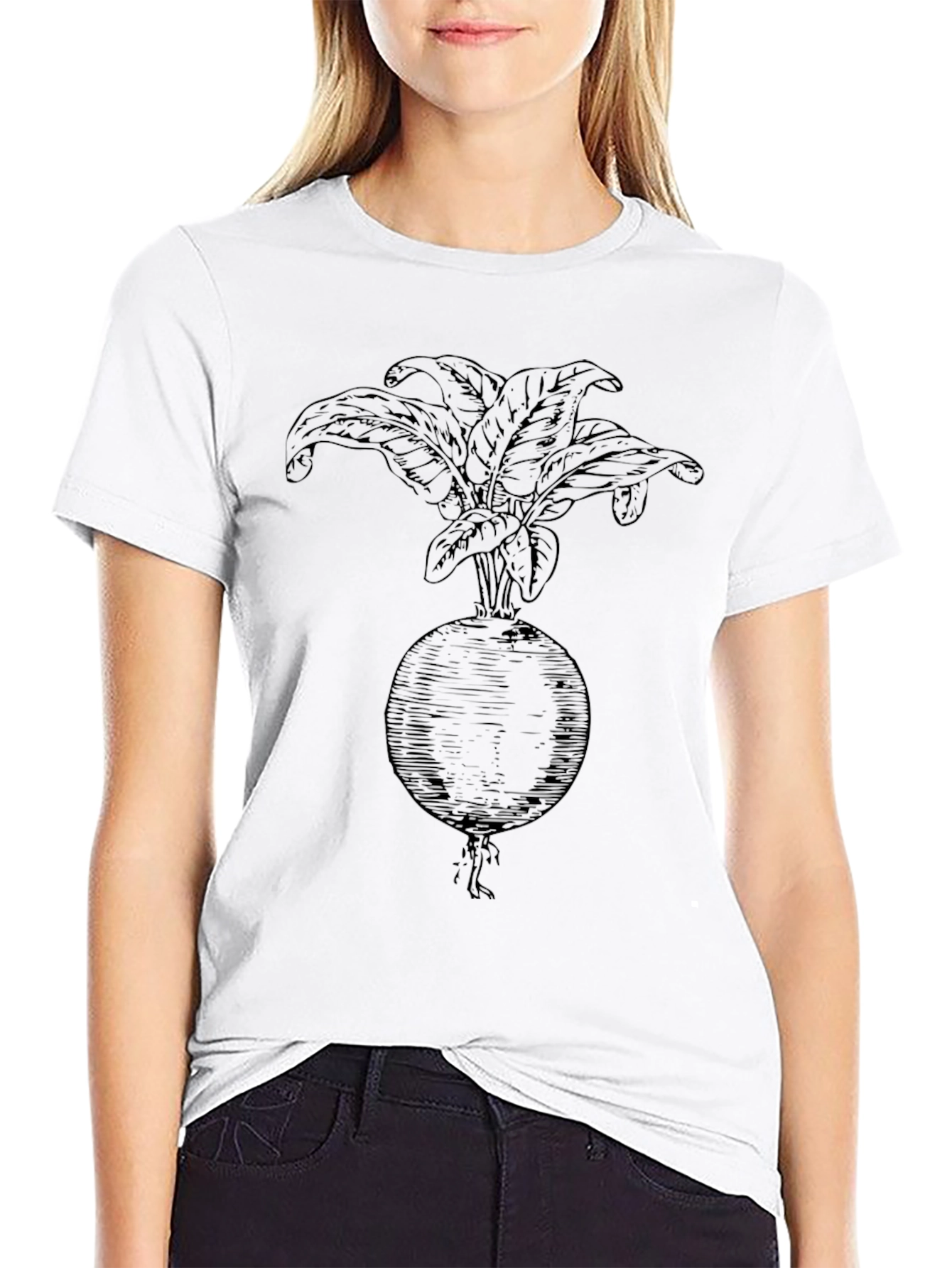 Radish Graphic Tee - Bold Black Cotton Shirt