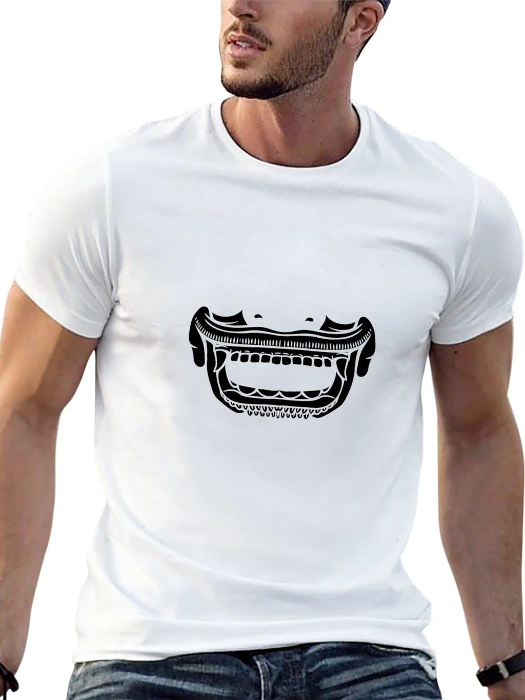 Samurai Mask Graphic Tee - Mens Black T-Shirt