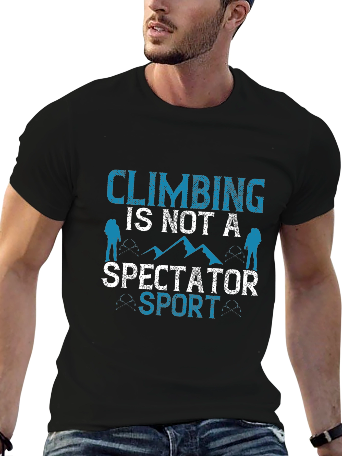 Climbing Is Not A Spectator Sport Black Tee