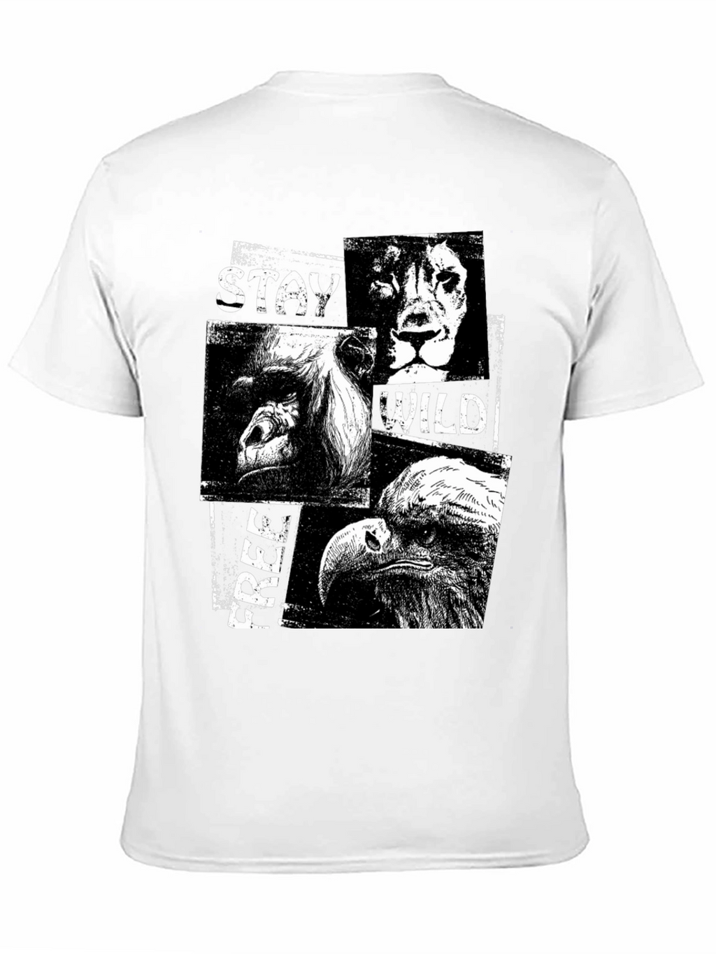 Stay Wild Free Black Graphic T-Shirt