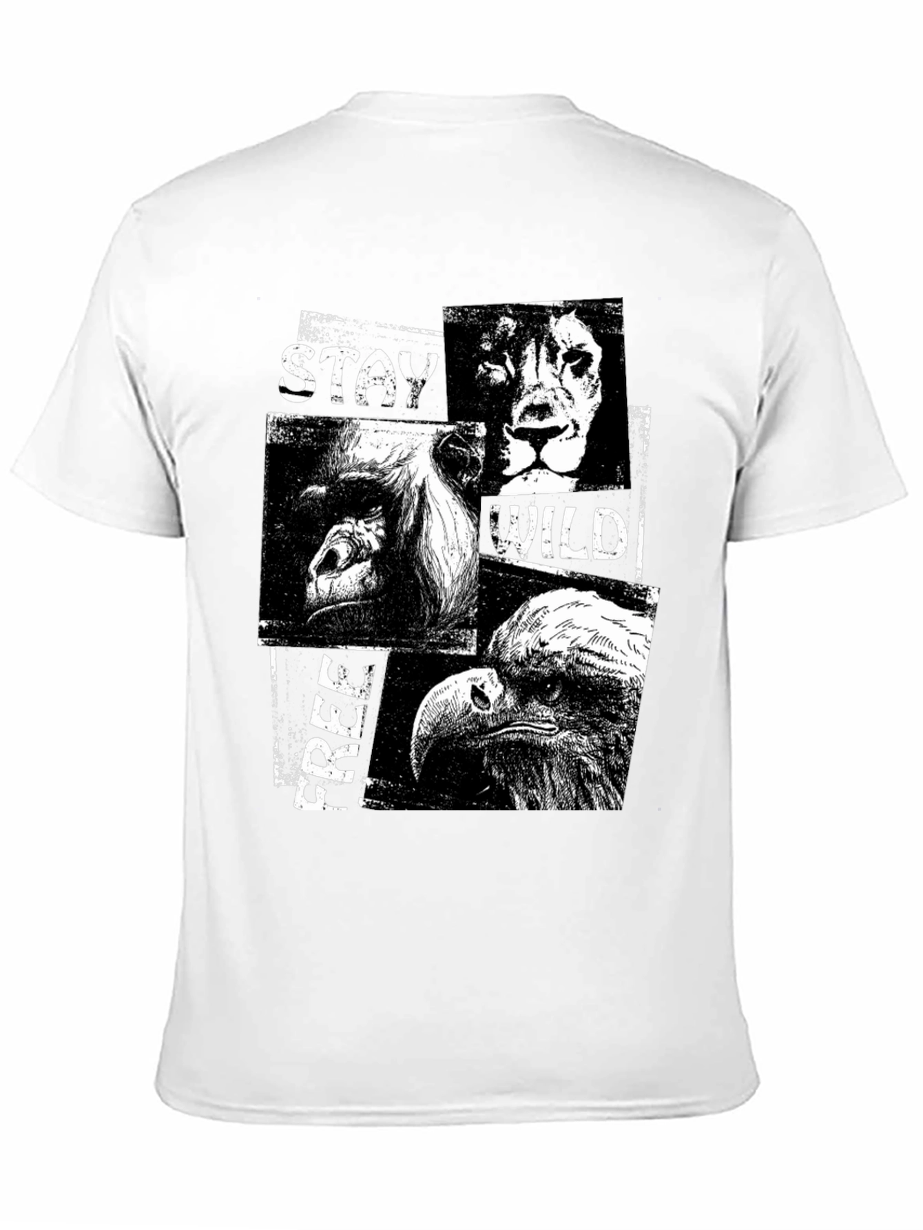 Stay Wild Free Black Graphic T-Shirt