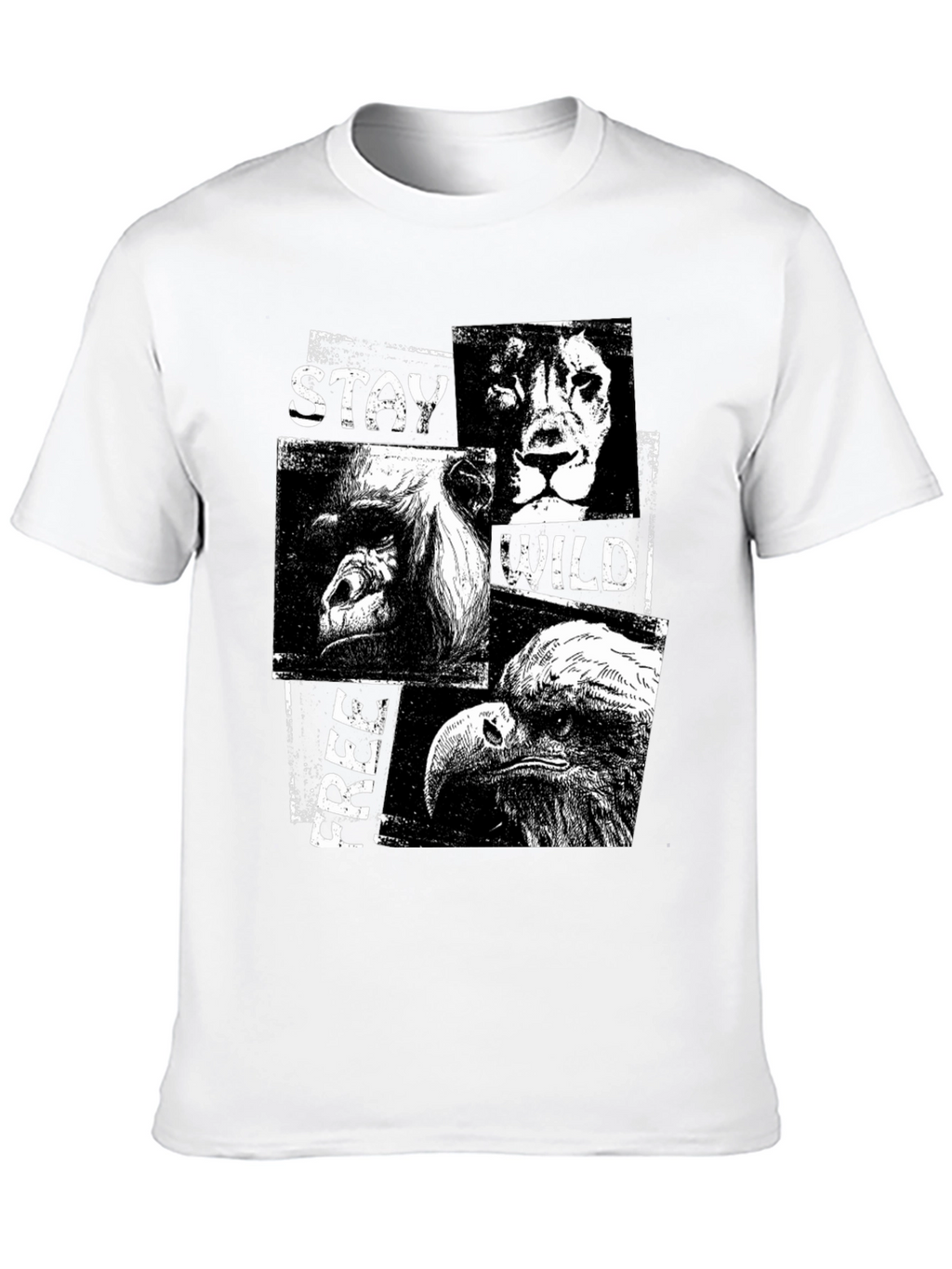 Stay Wild Free Black Graphic T-Shirt