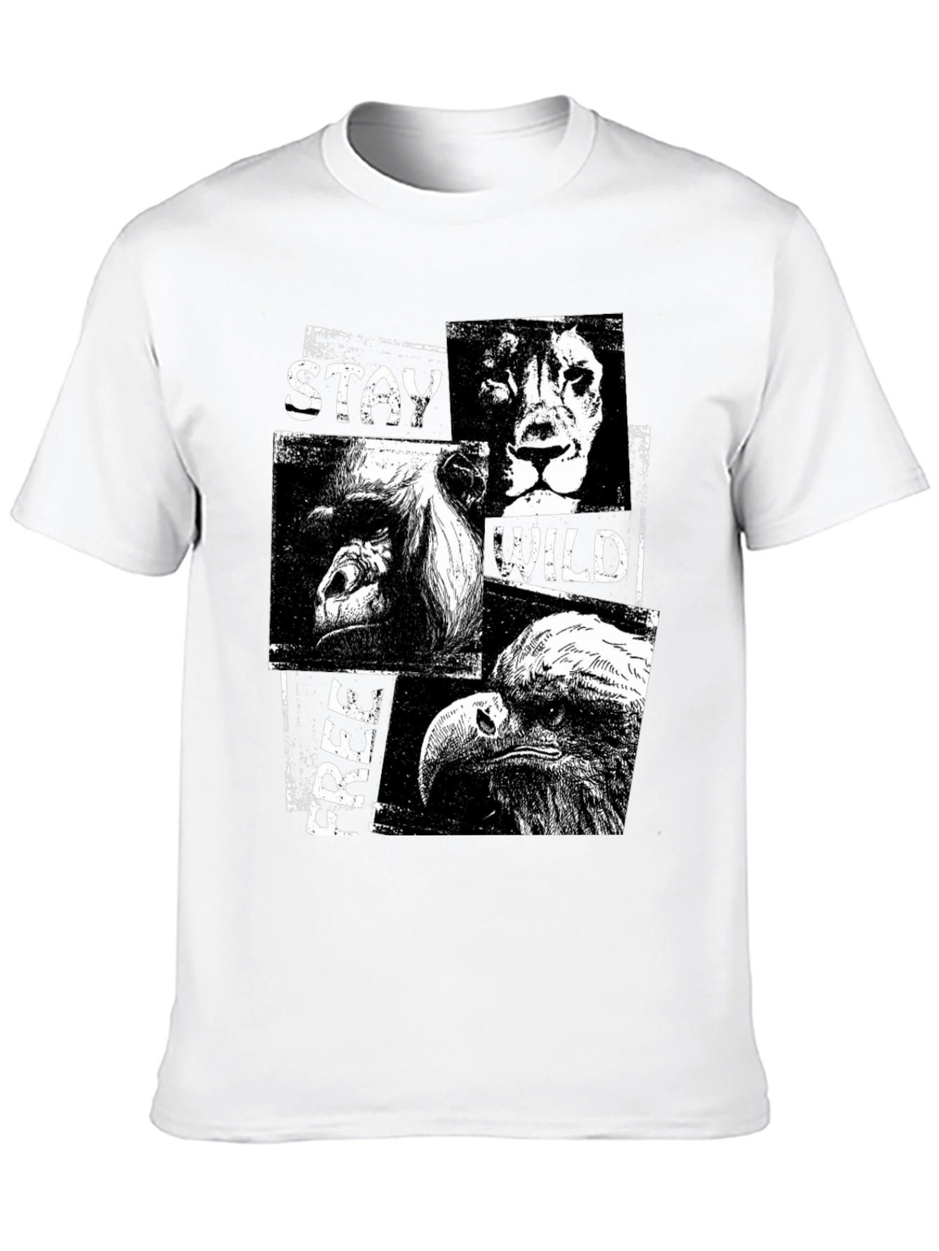 Stay Wild Free Black Graphic T-Shirt