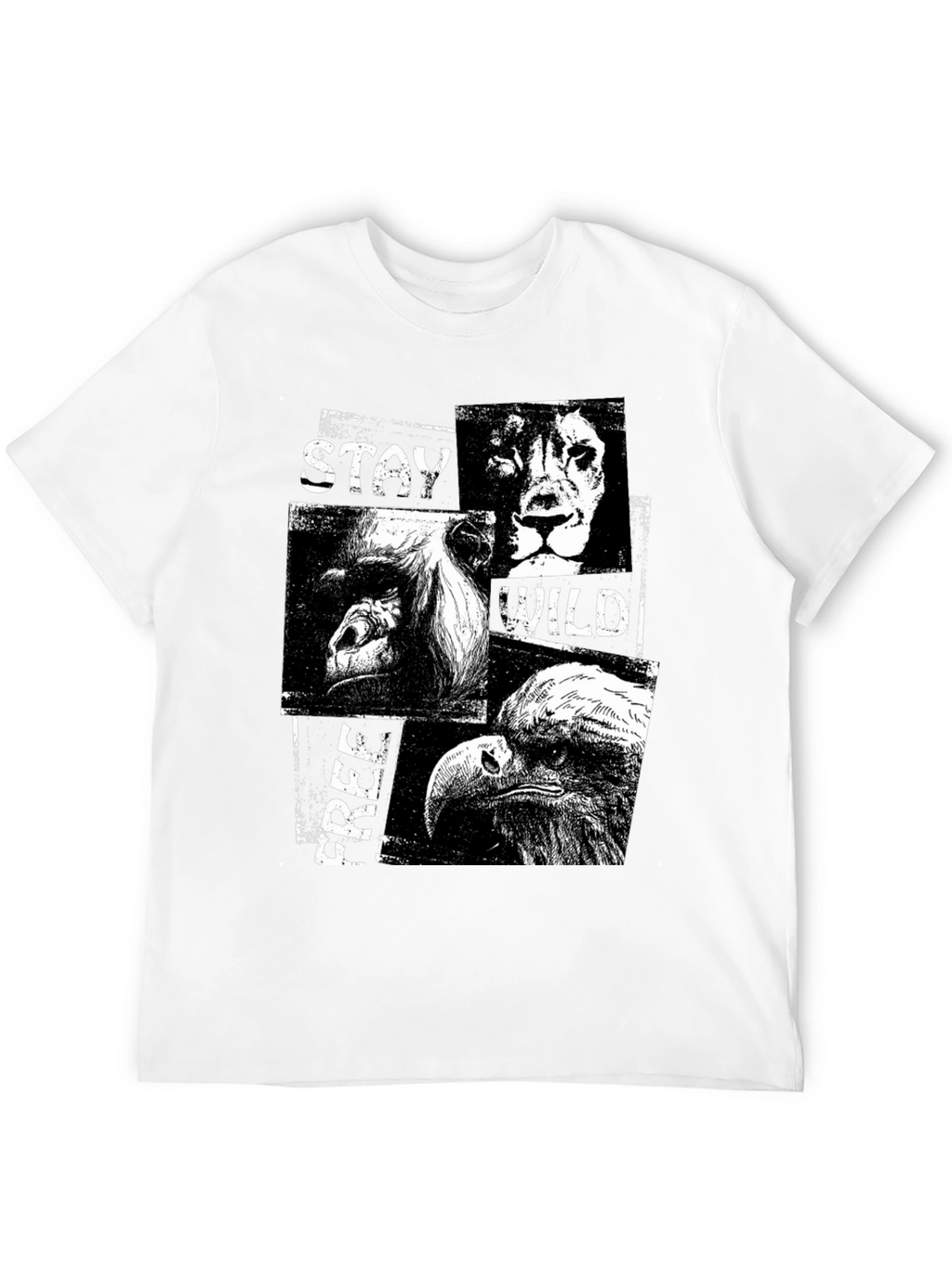 Stay Wild Free Black Graphic T-Shirt