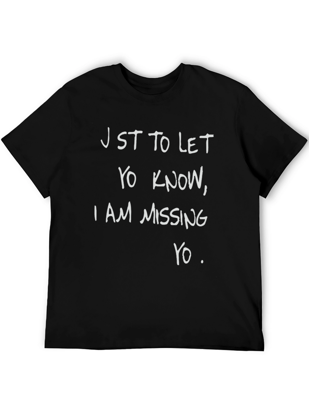 Missing You Graphic T-Shirt - Black Crew Neck Tee