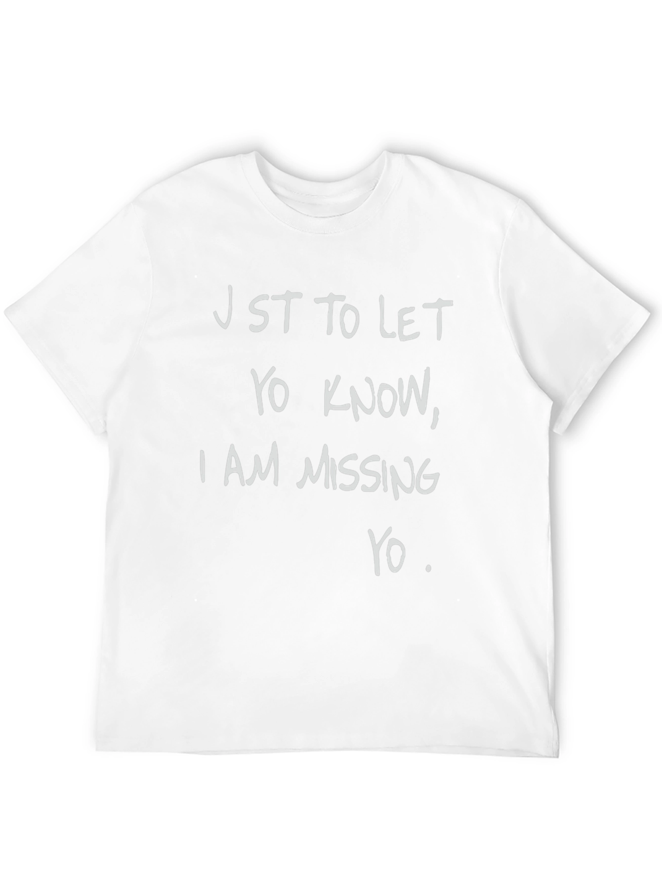 Missing You Graphic T-Shirt - Black Crew Neck Tee