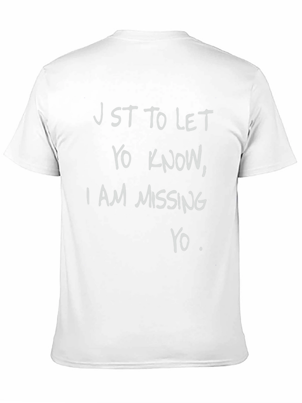 Missing You Graphic T-Shirt - Black Crew Neck Tee