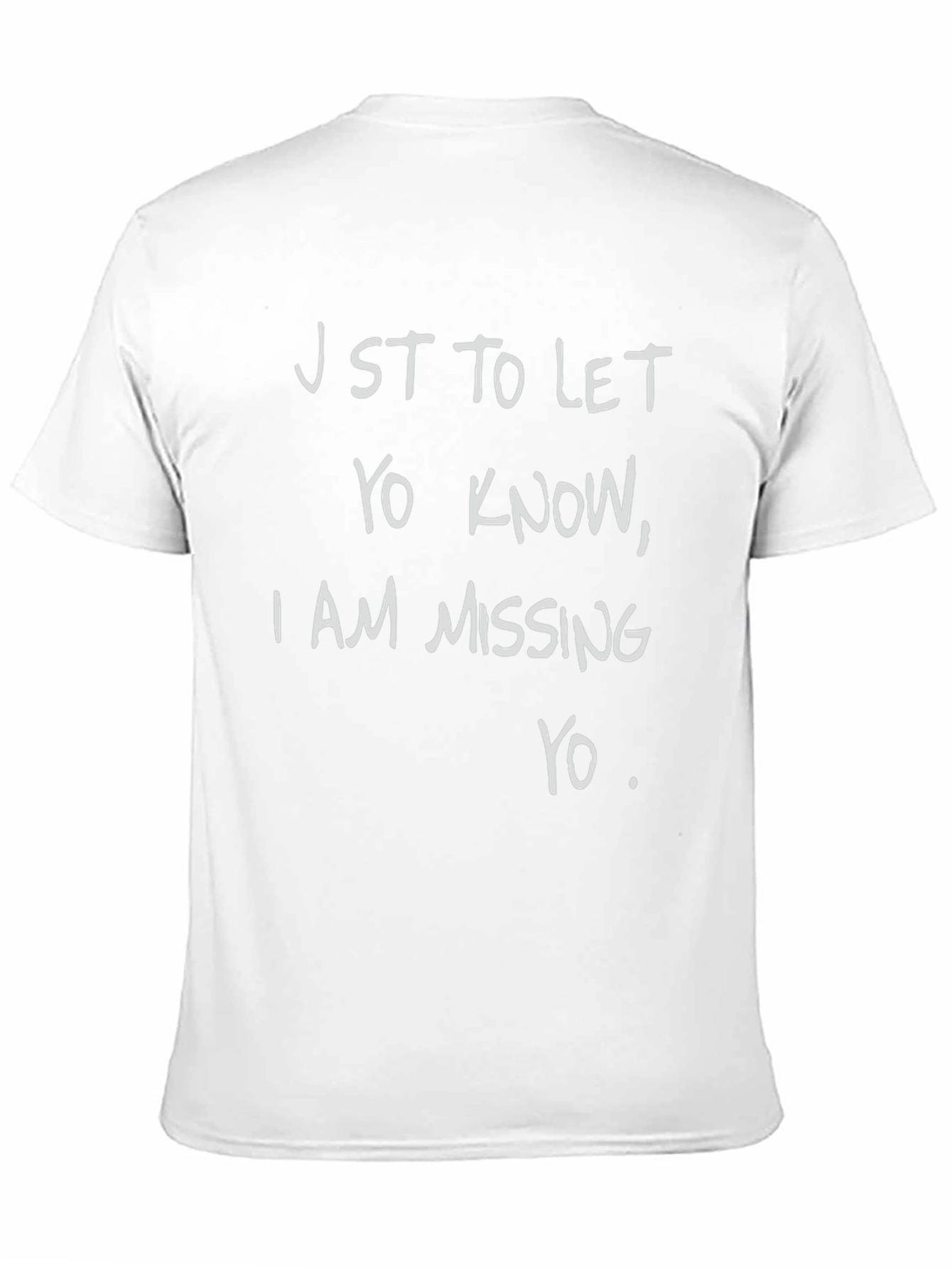 Missing You Graphic T-Shirt - Black Crew Neck Tee
