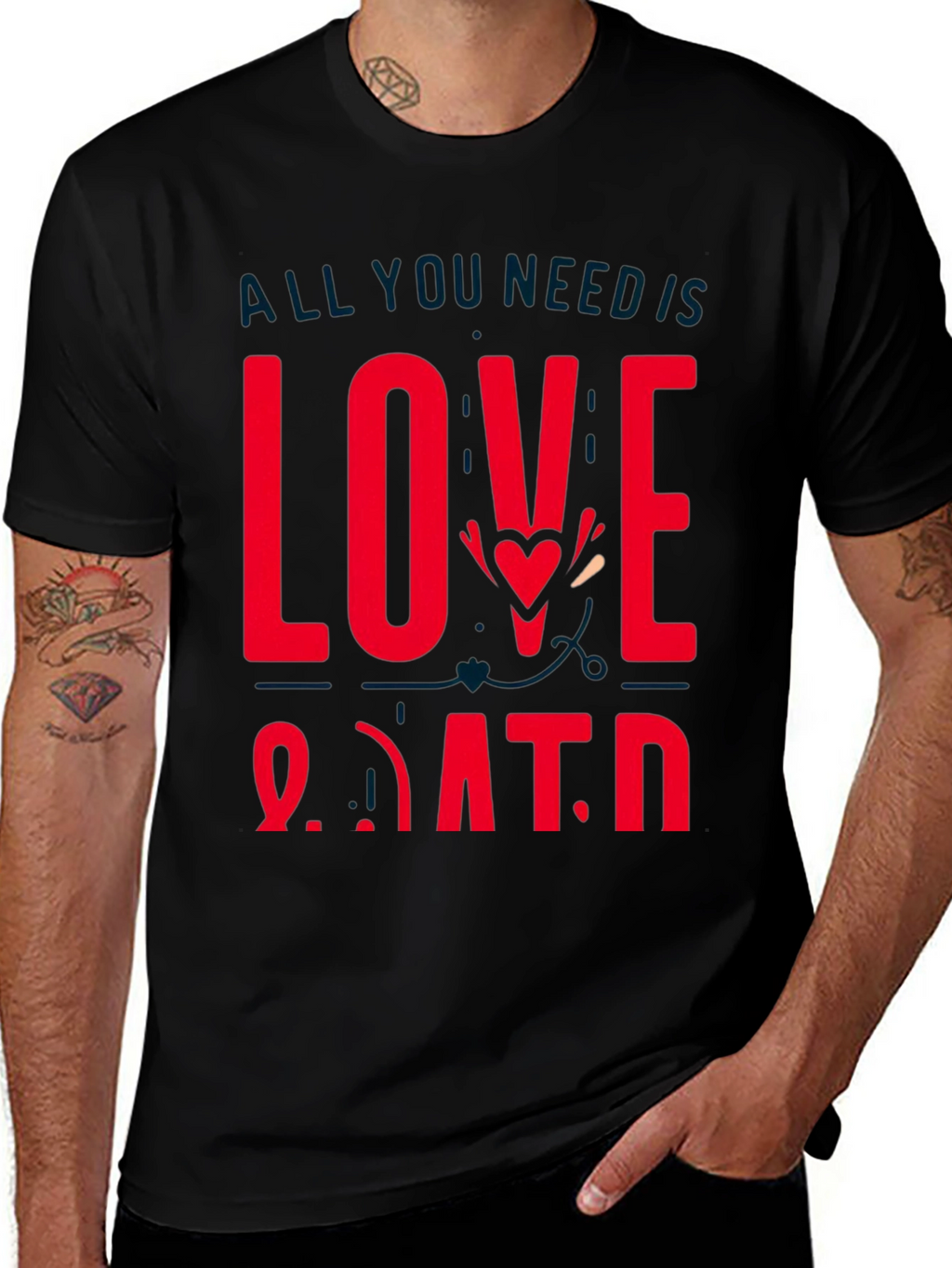 Love and Data Graphic Tee - Black Casual Shirt