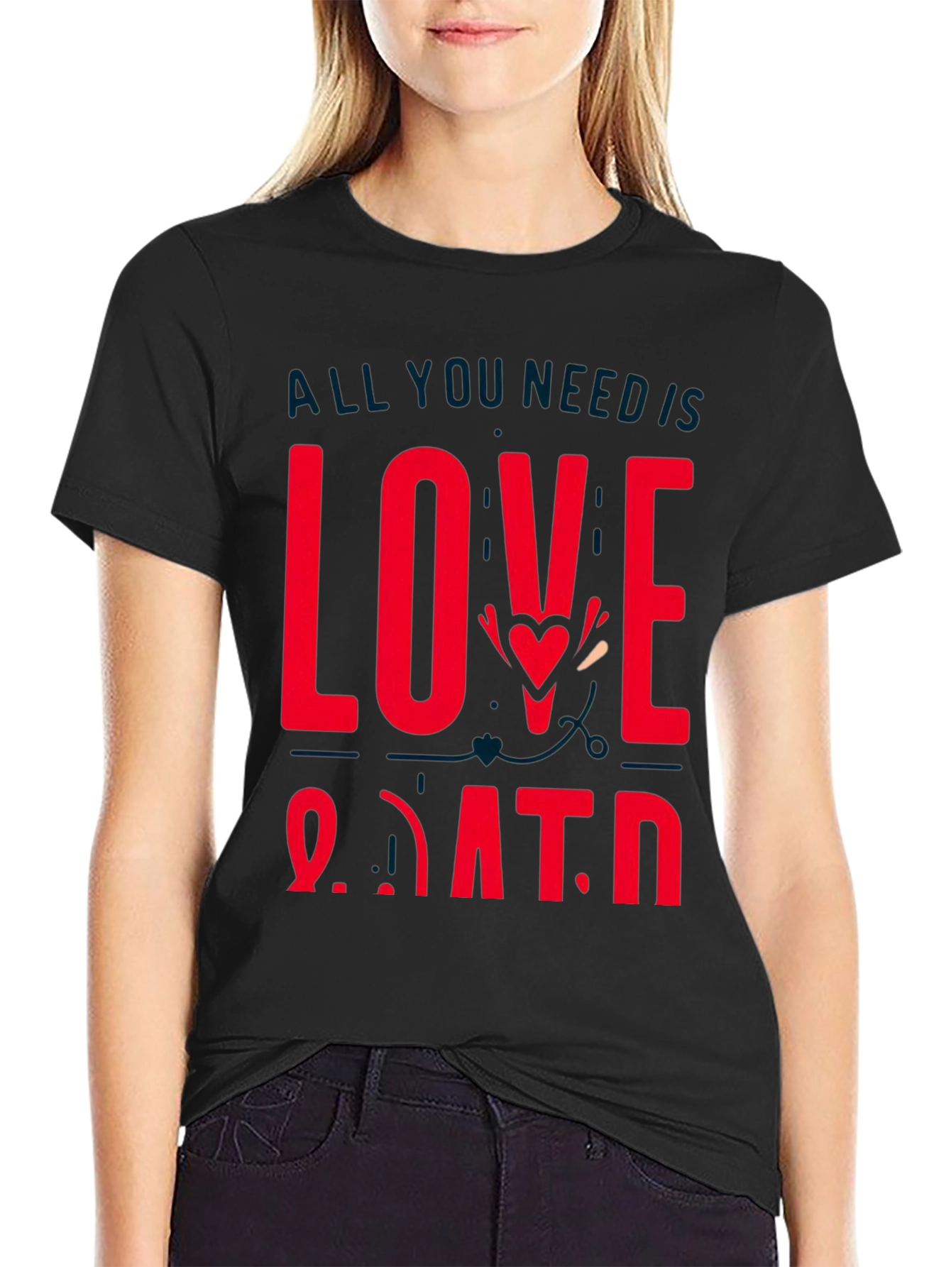 Love and Data Graphic Tee - Black Casual Shirt