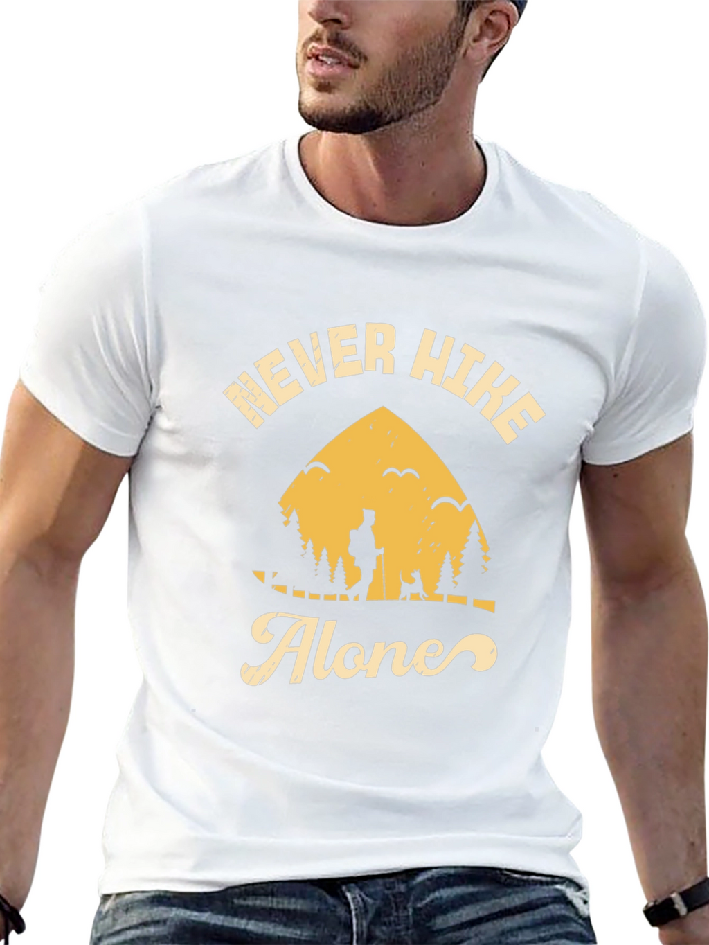 Never Hike Alone Graphic Tee - Adventure Awaits!