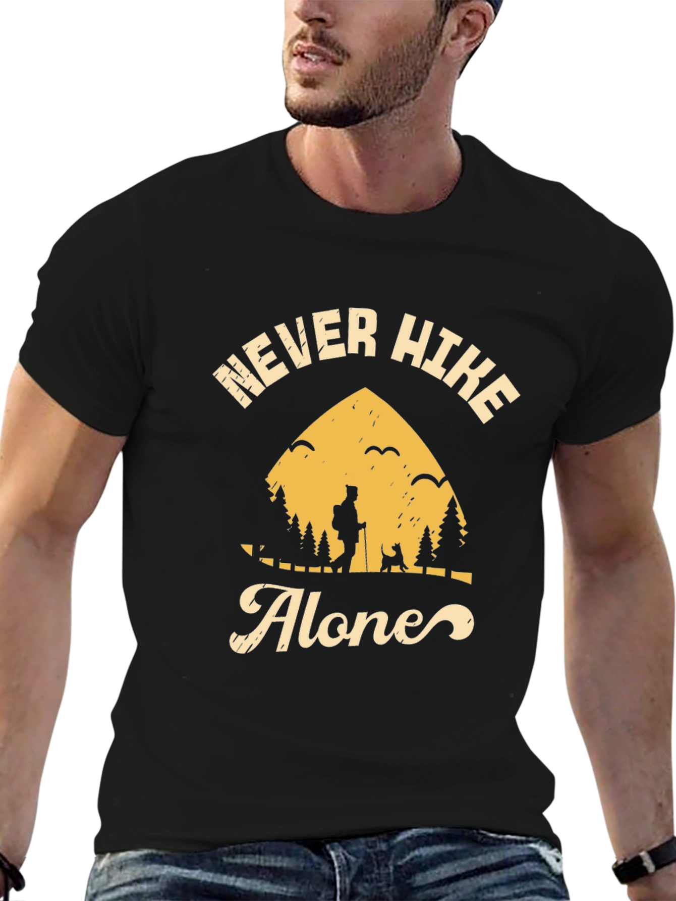Never Hike Alone Graphic Tee - Adventure Awaits!