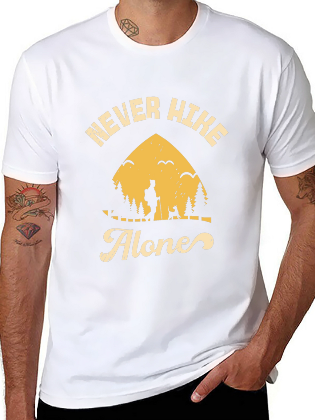 Never Hike Alone Graphic Tee - Adventure Awaits!