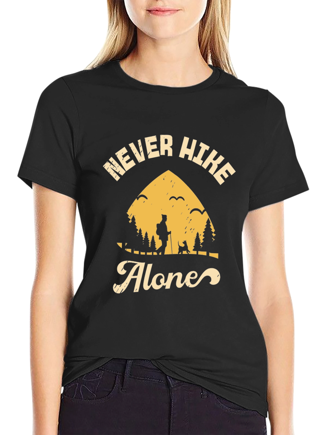 Never Hike Alone Graphic Tee - Adventure Awaits!