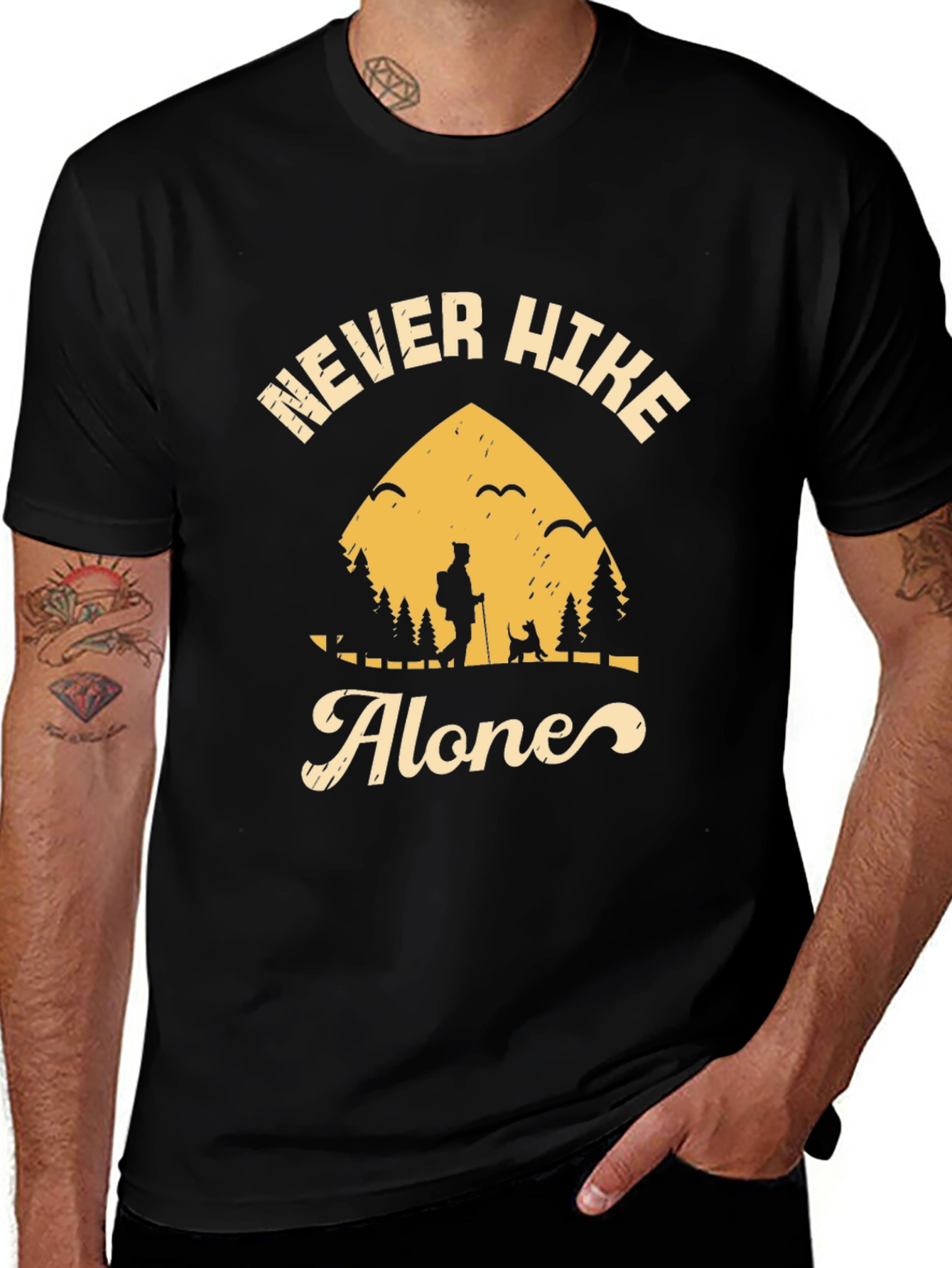 Never Hike Alone Graphic Tee - Adventure Awaits!