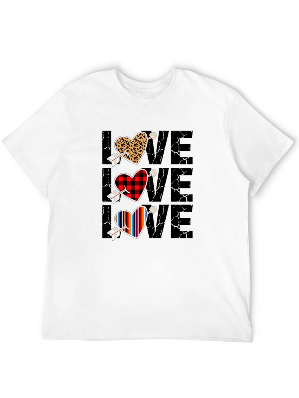 Love Heart Arrow T-Shirt Valentines Day Black