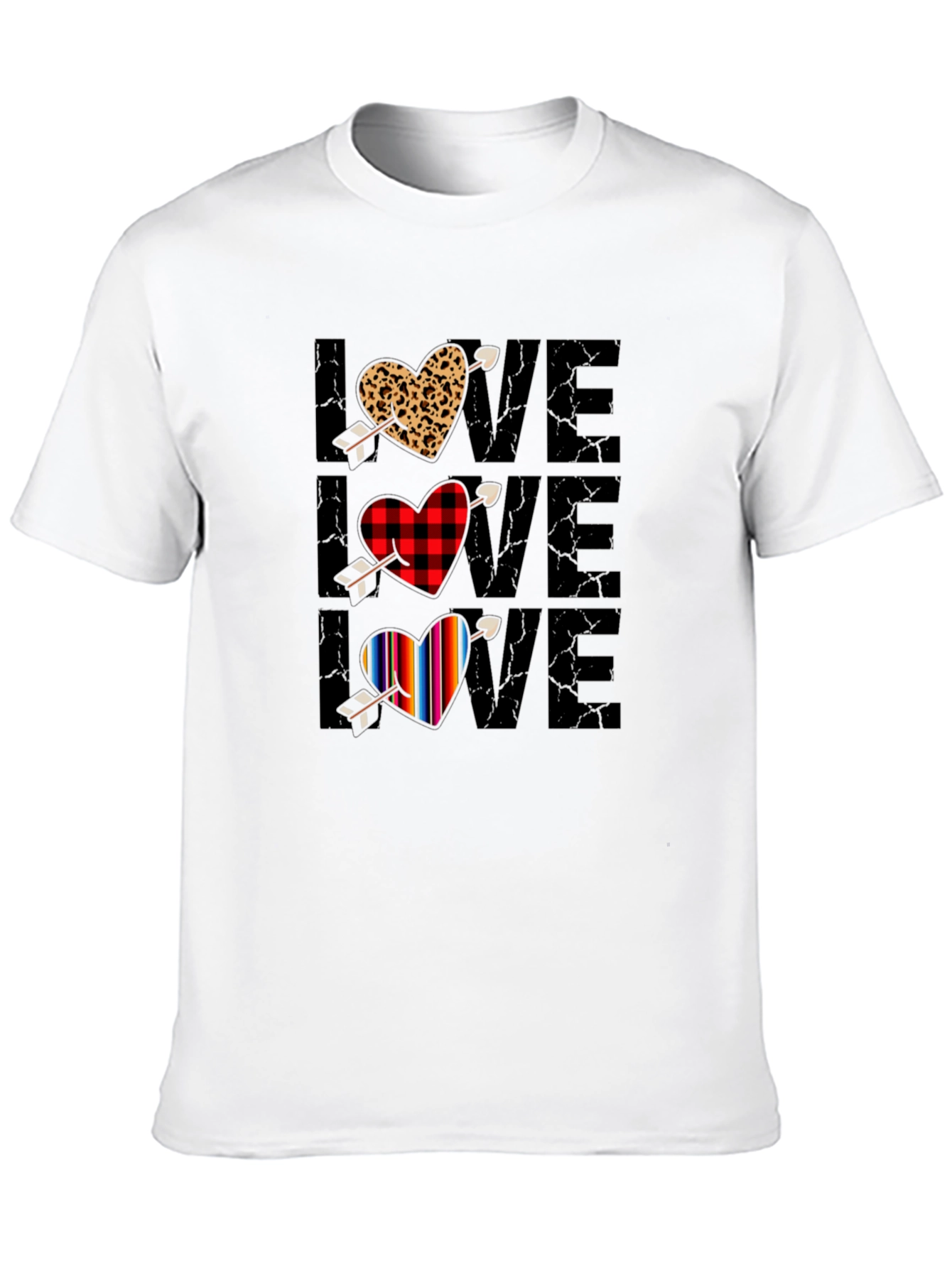 Love Heart Arrow T-Shirt Valentines Day Black