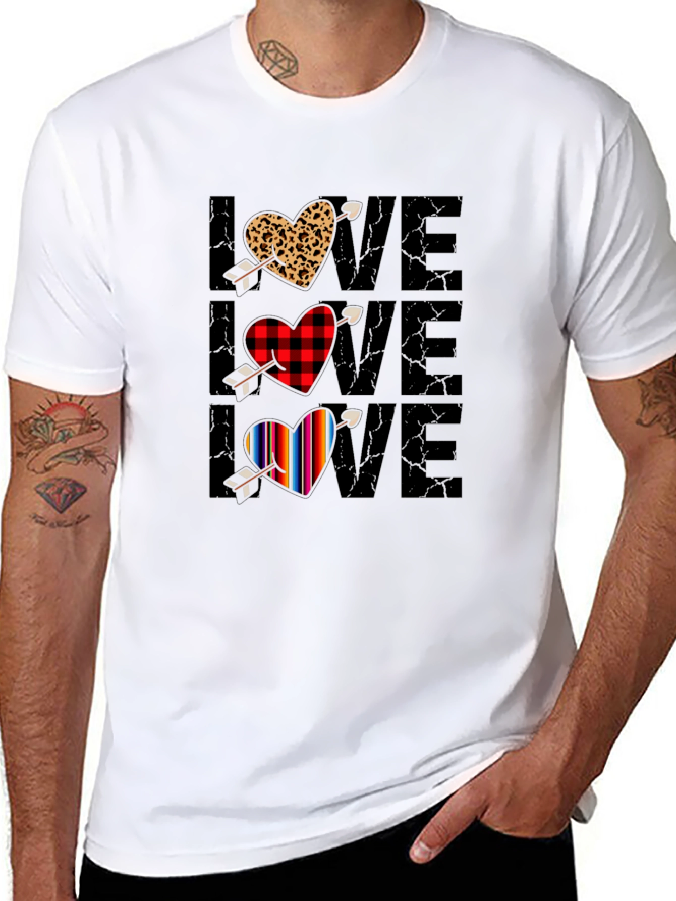 Love Heart Arrow T-Shirt Valentines Day Black