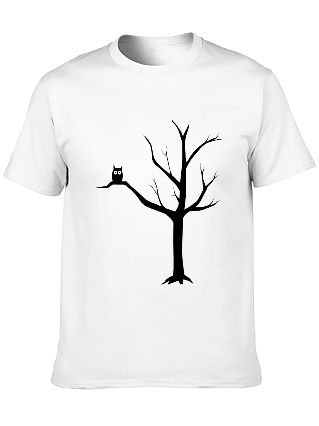 Owl in Tree Black T-Shirt - Spooky Nature Tee