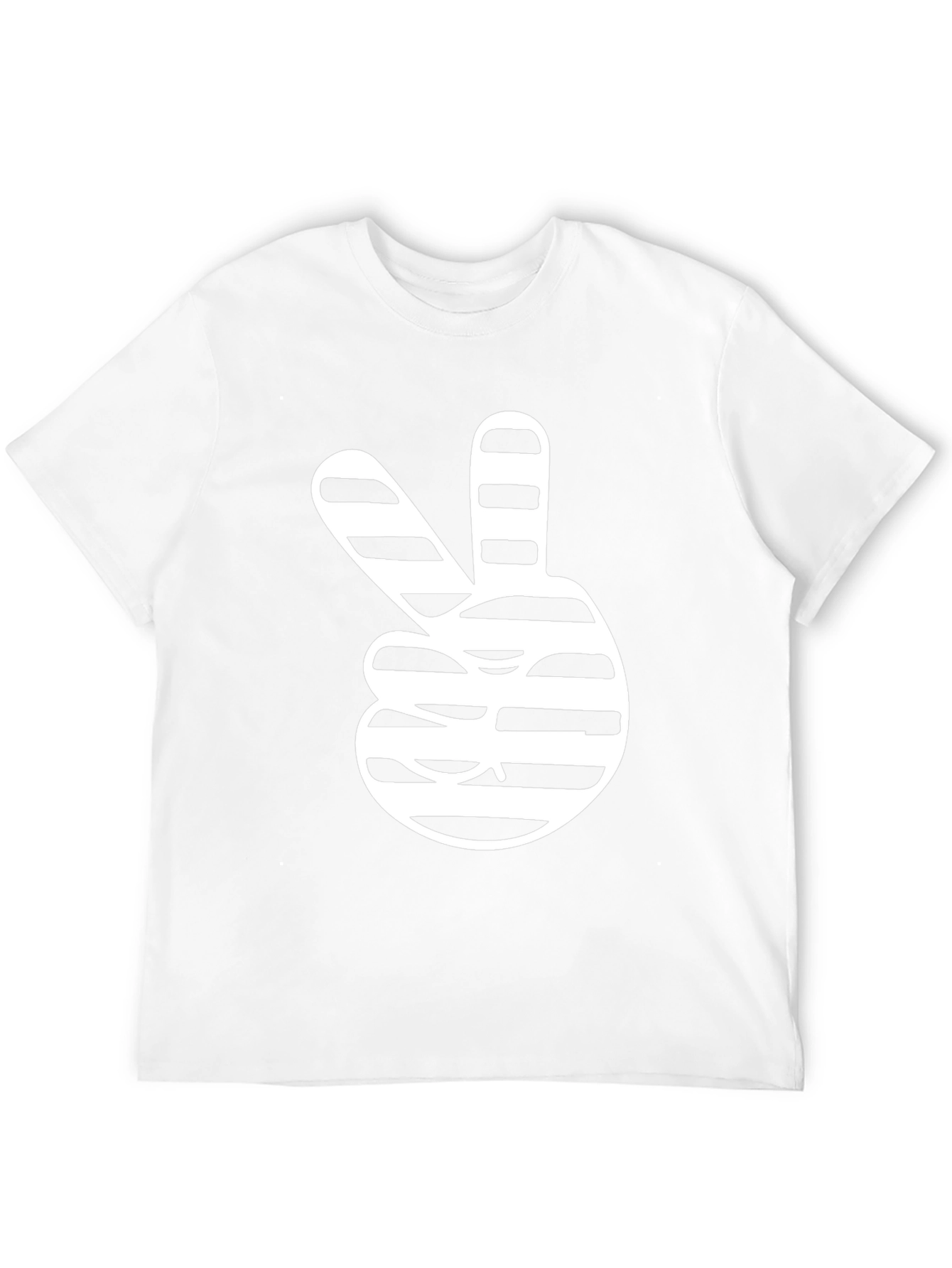 Peace Sign Striped Graphic Tee - Stylish Black T-Shirt