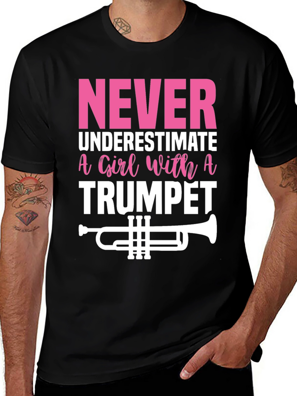 Never Underestimate Trumpet Player Graphic Tee