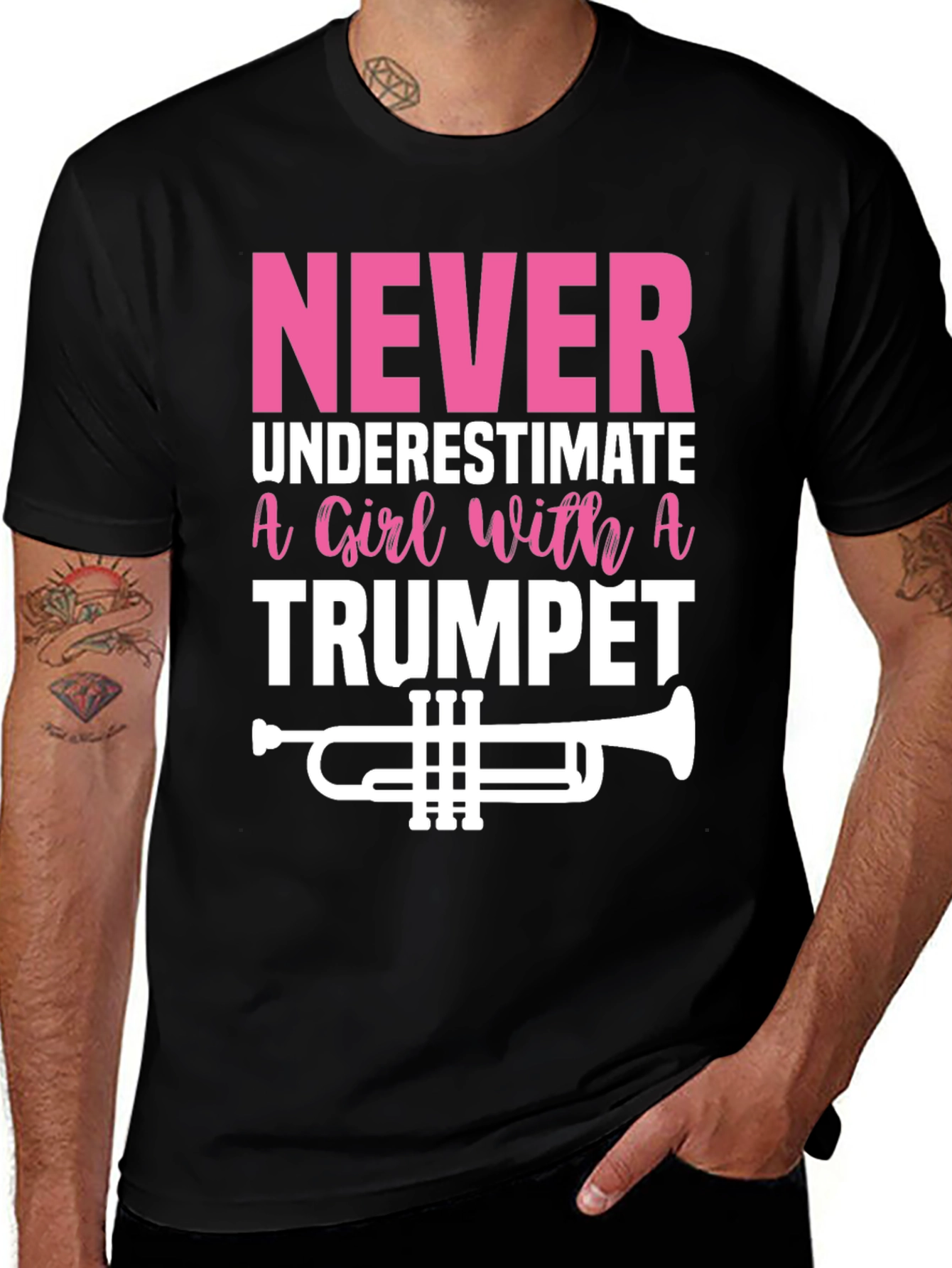 Never Underestimate Trumpet Player Graphic Tee