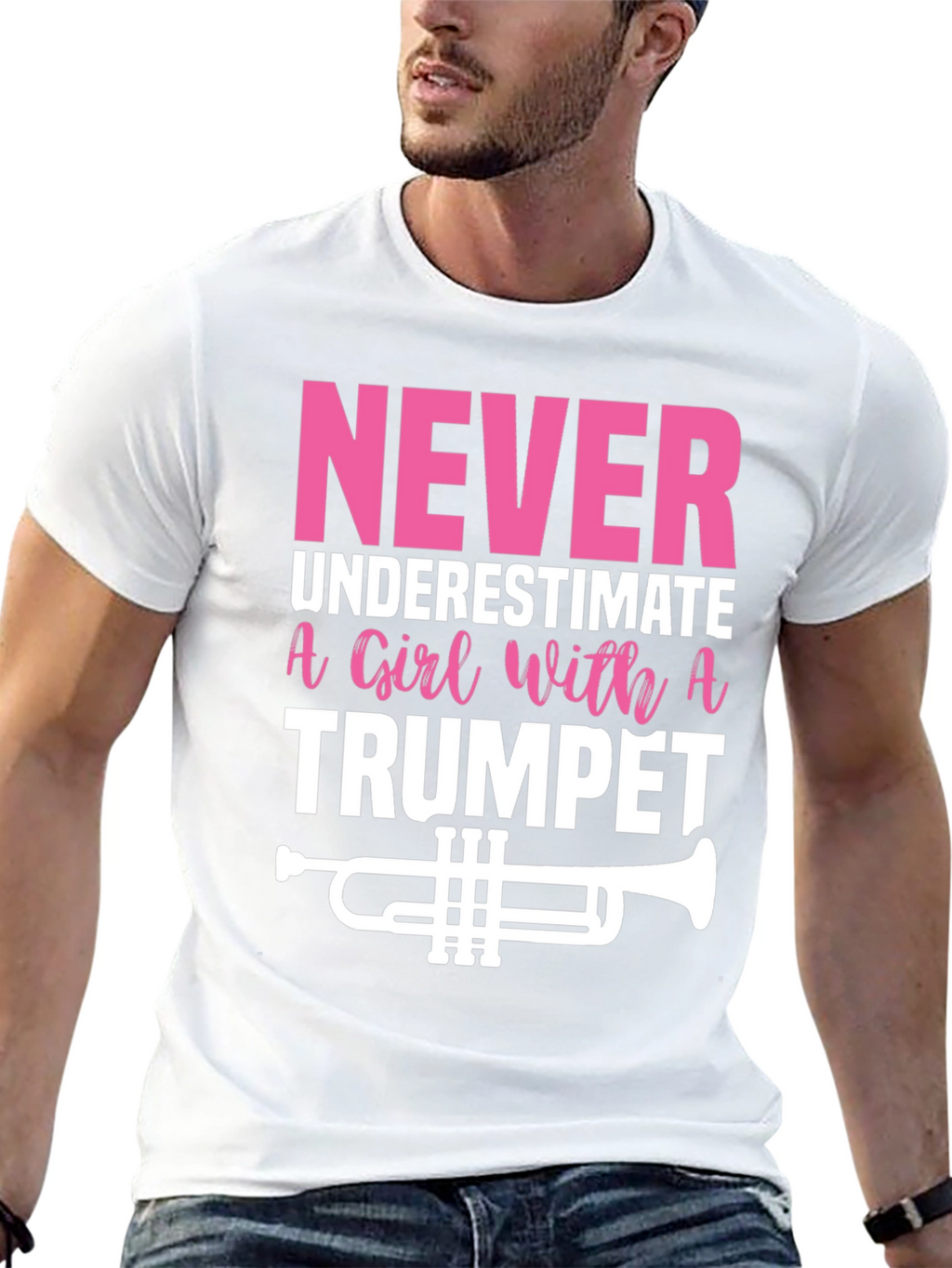 Never Underestimate Trumpet Player Graphic Tee