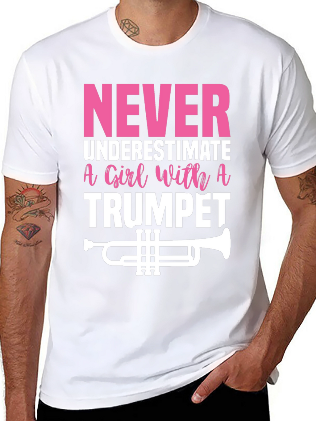 Never Underestimate Trumpet Player Graphic Tee