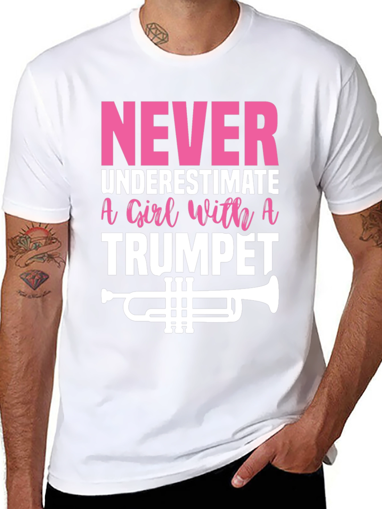 Never Underestimate Trumpet Player Graphic Tee