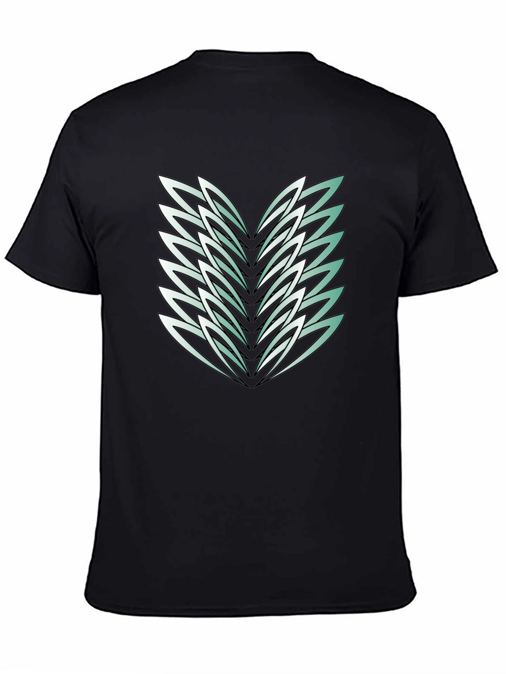 Abstract Feather Graphic Black Tee