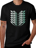 Abstract Feather Graphic Black Tee