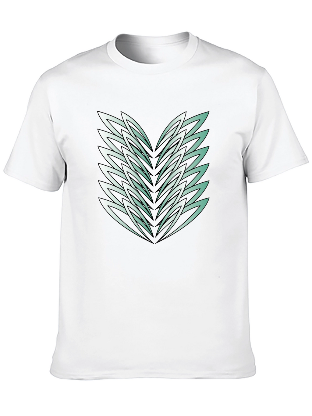 Abstract Feather Graphic Black Tee
