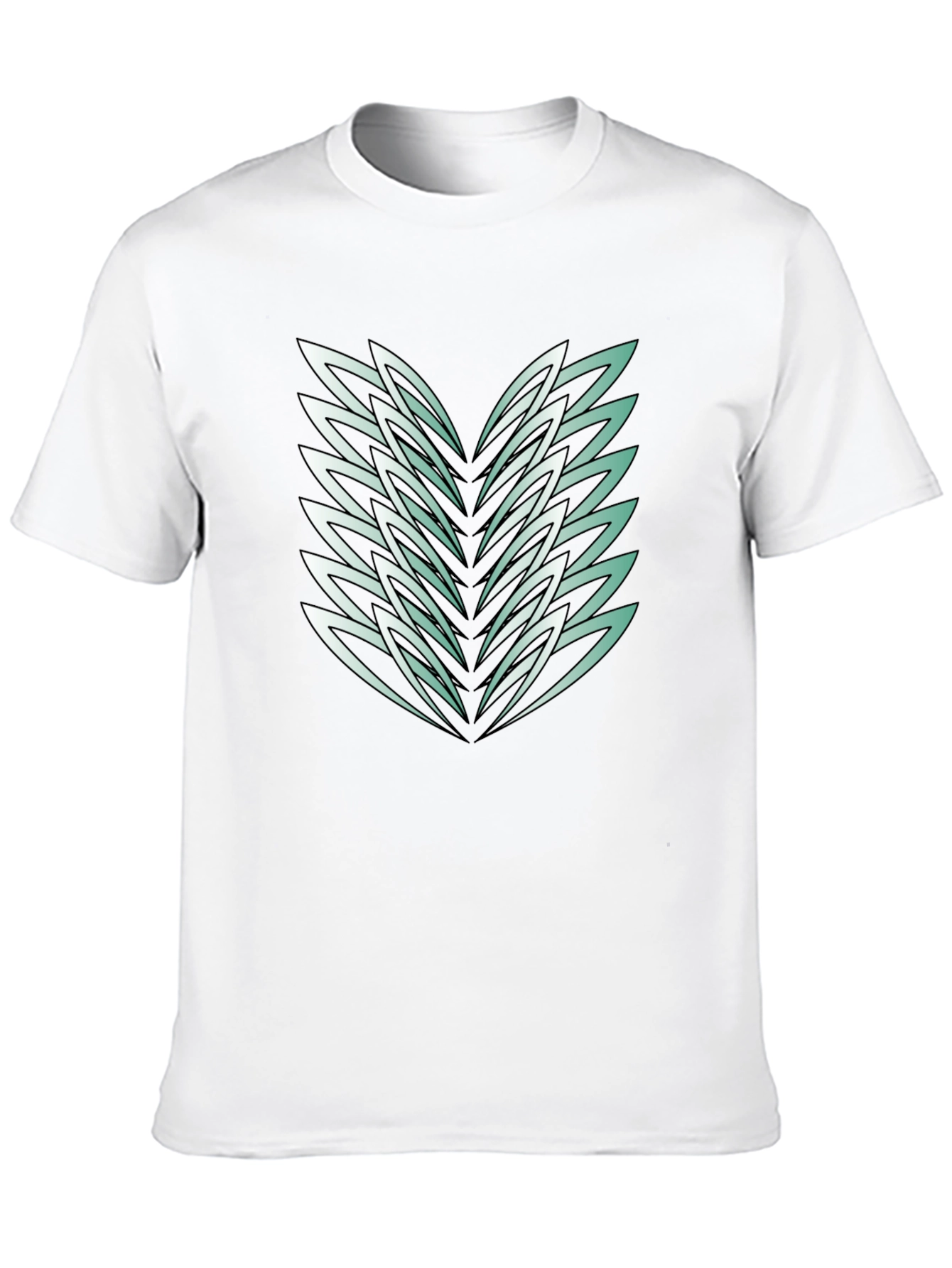 Abstract Feather Graphic Black Tee