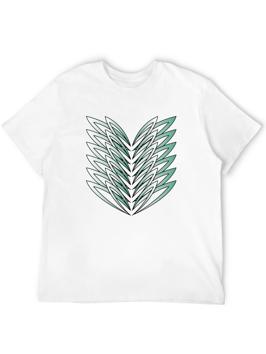 Abstract Feather Graphic Black Tee