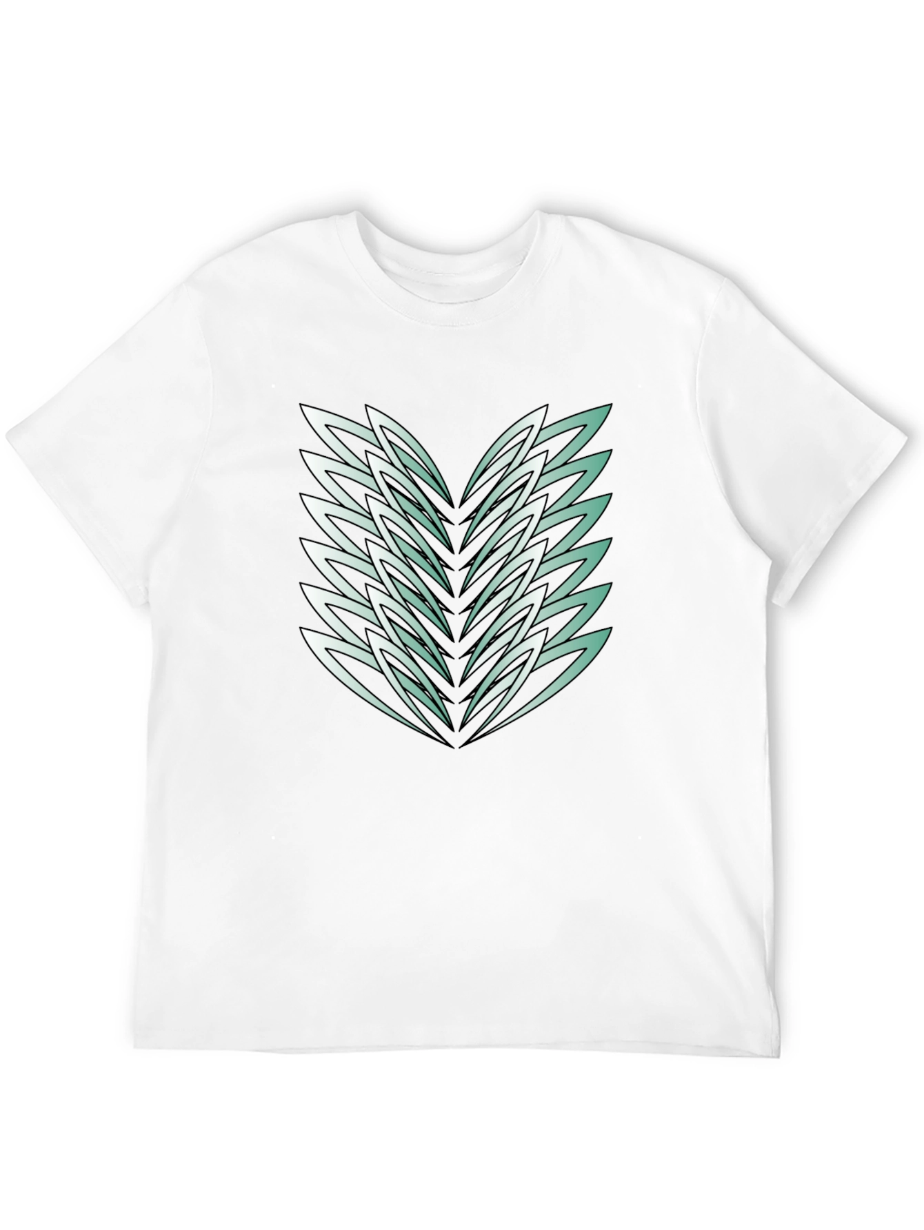 Abstract Feather Graphic Black Tee