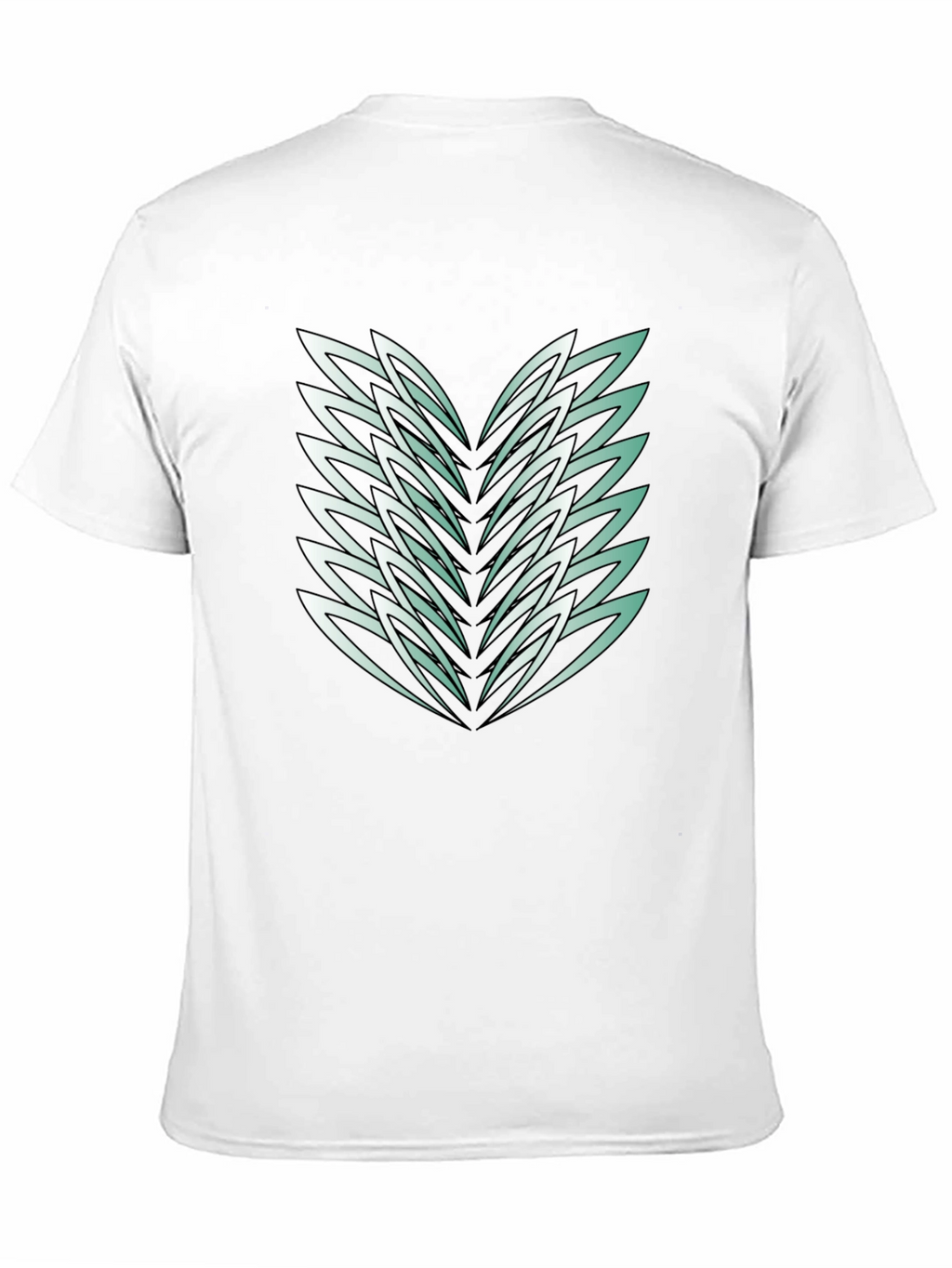 Abstract Feather Graphic Black Tee