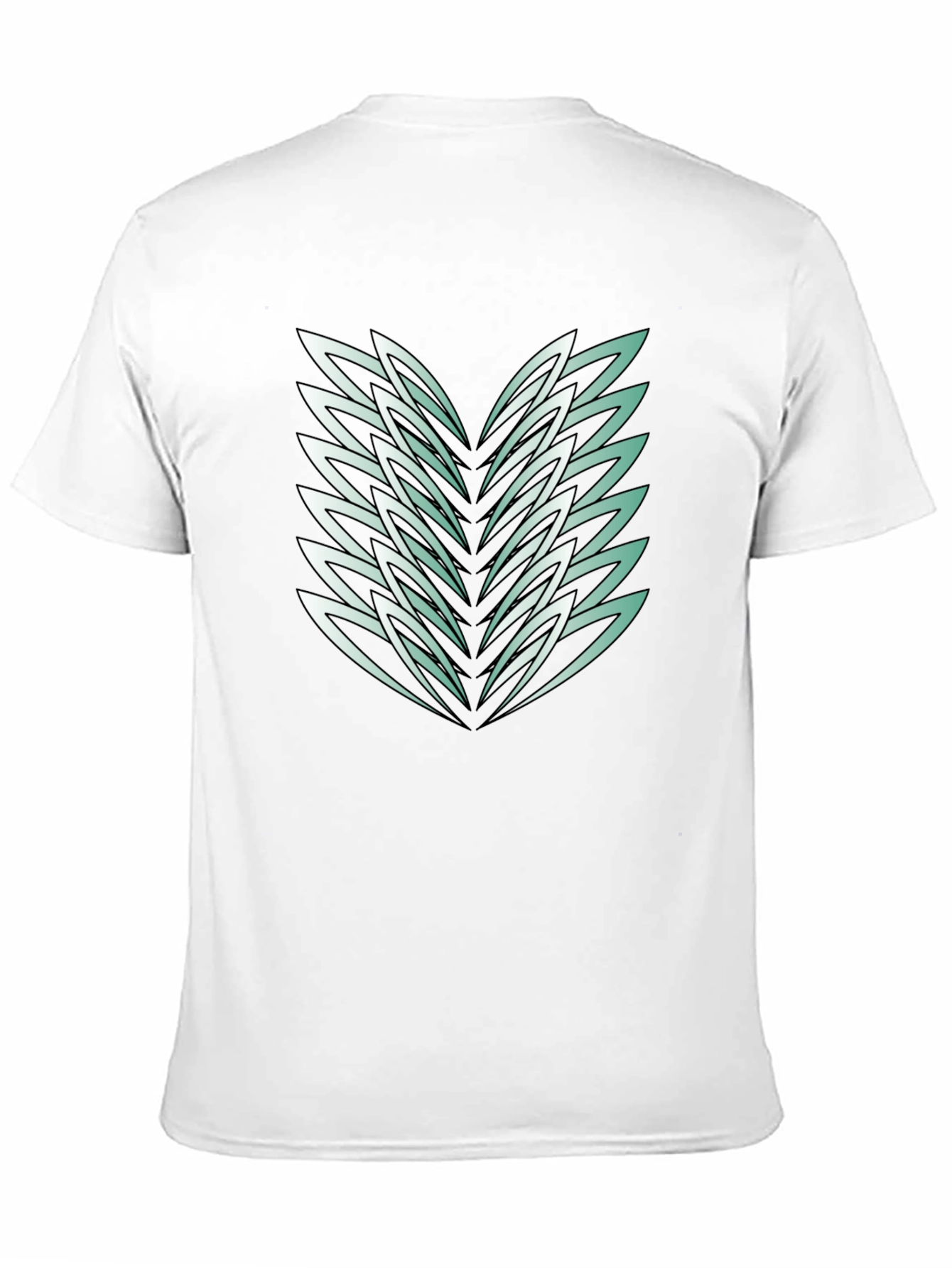 Abstract Feather Graphic Black Tee