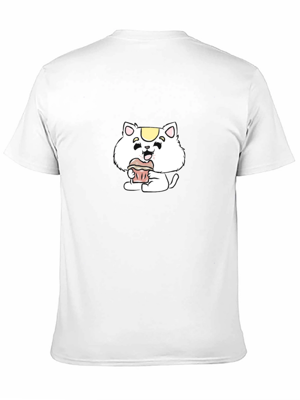 Cute Cartoon Cat Cupcake Black T-Shirt