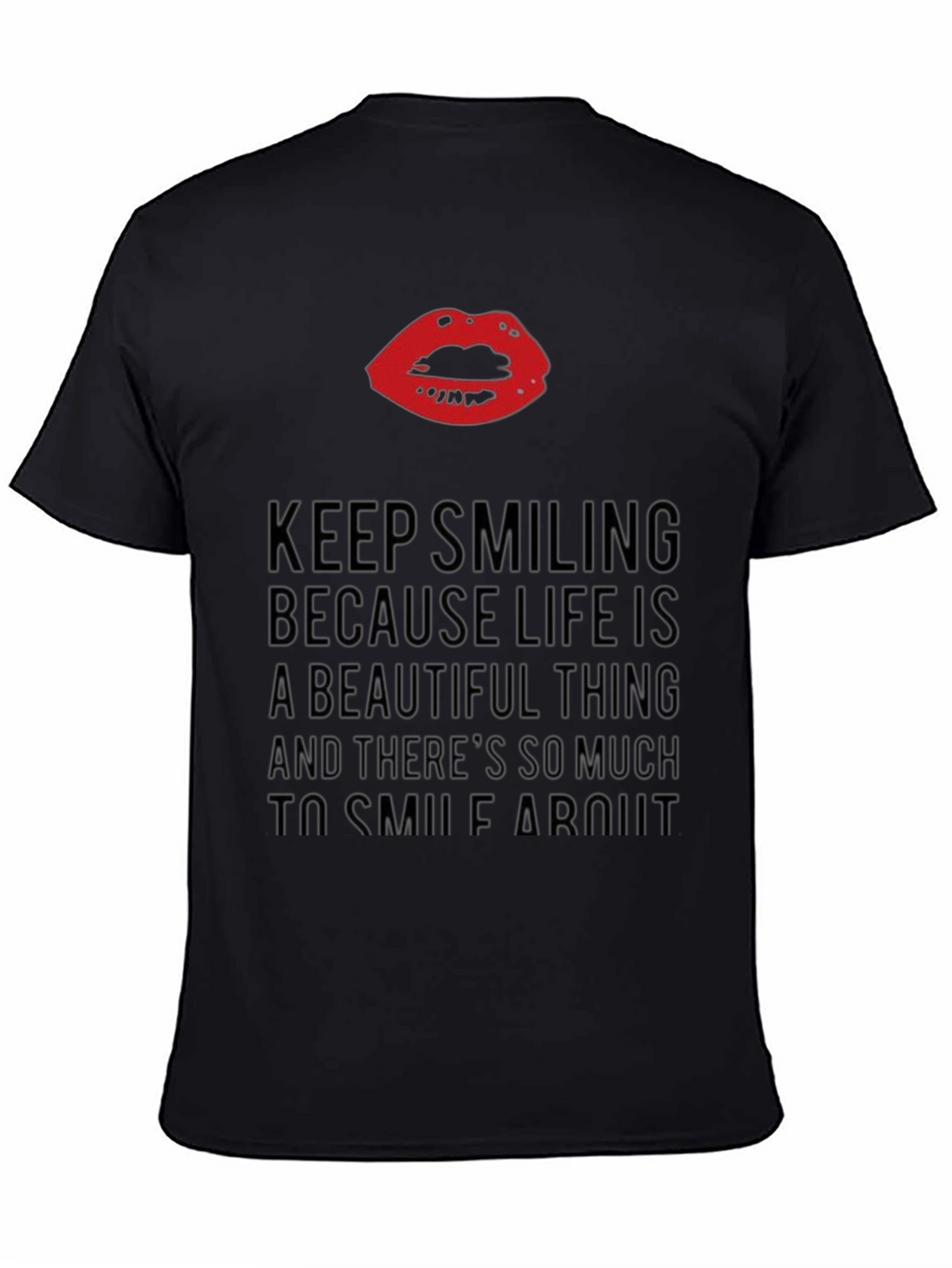 Smile More Black Graphic Tee