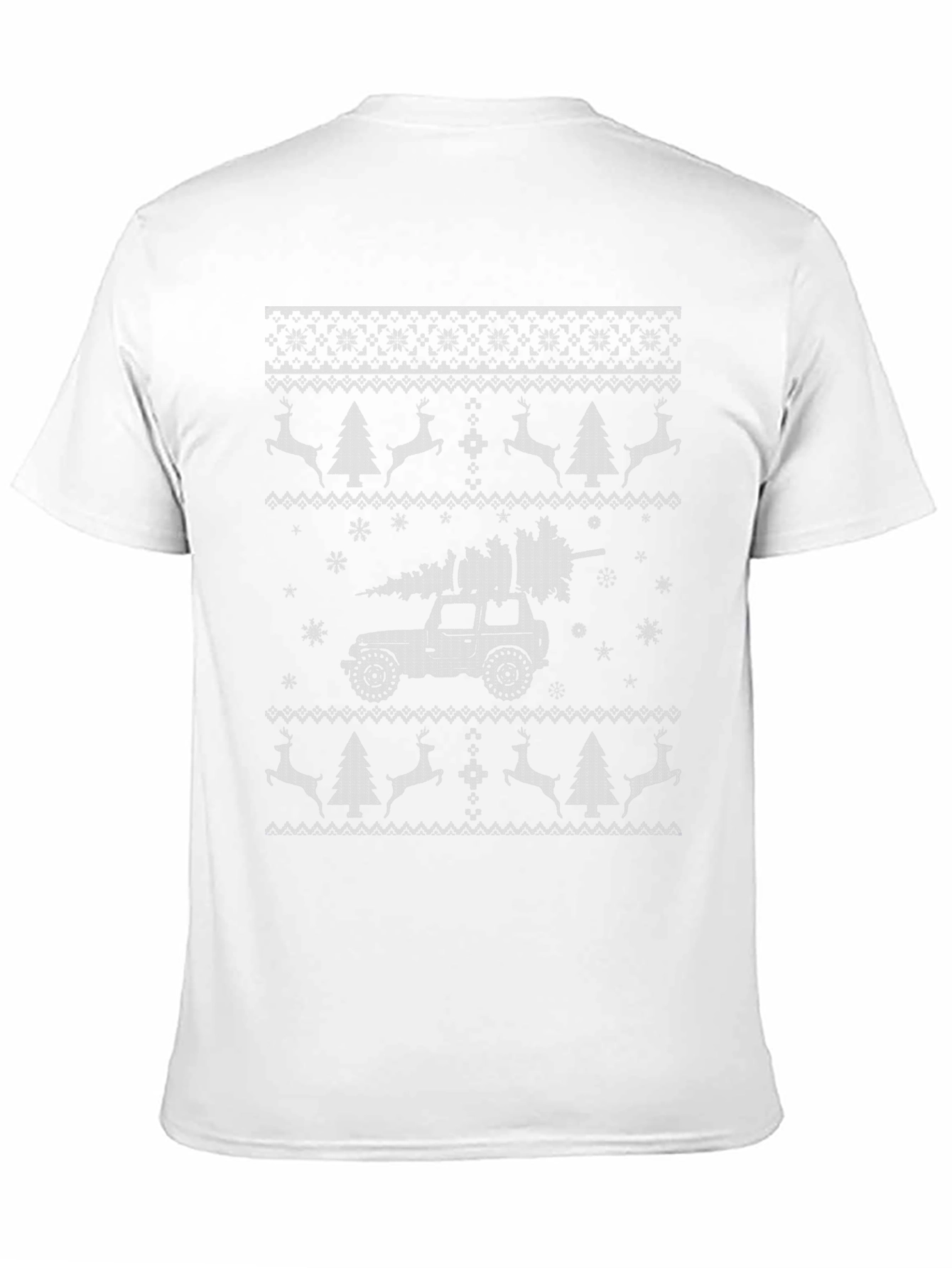 Christmas Jeep Ugly Sweater Style T-Shirt