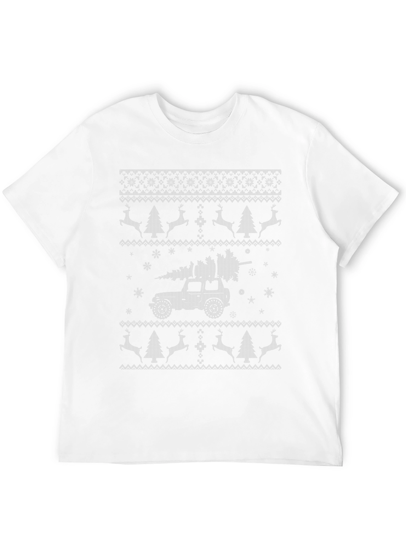 Christmas Jeep Ugly Sweater Style T-Shirt