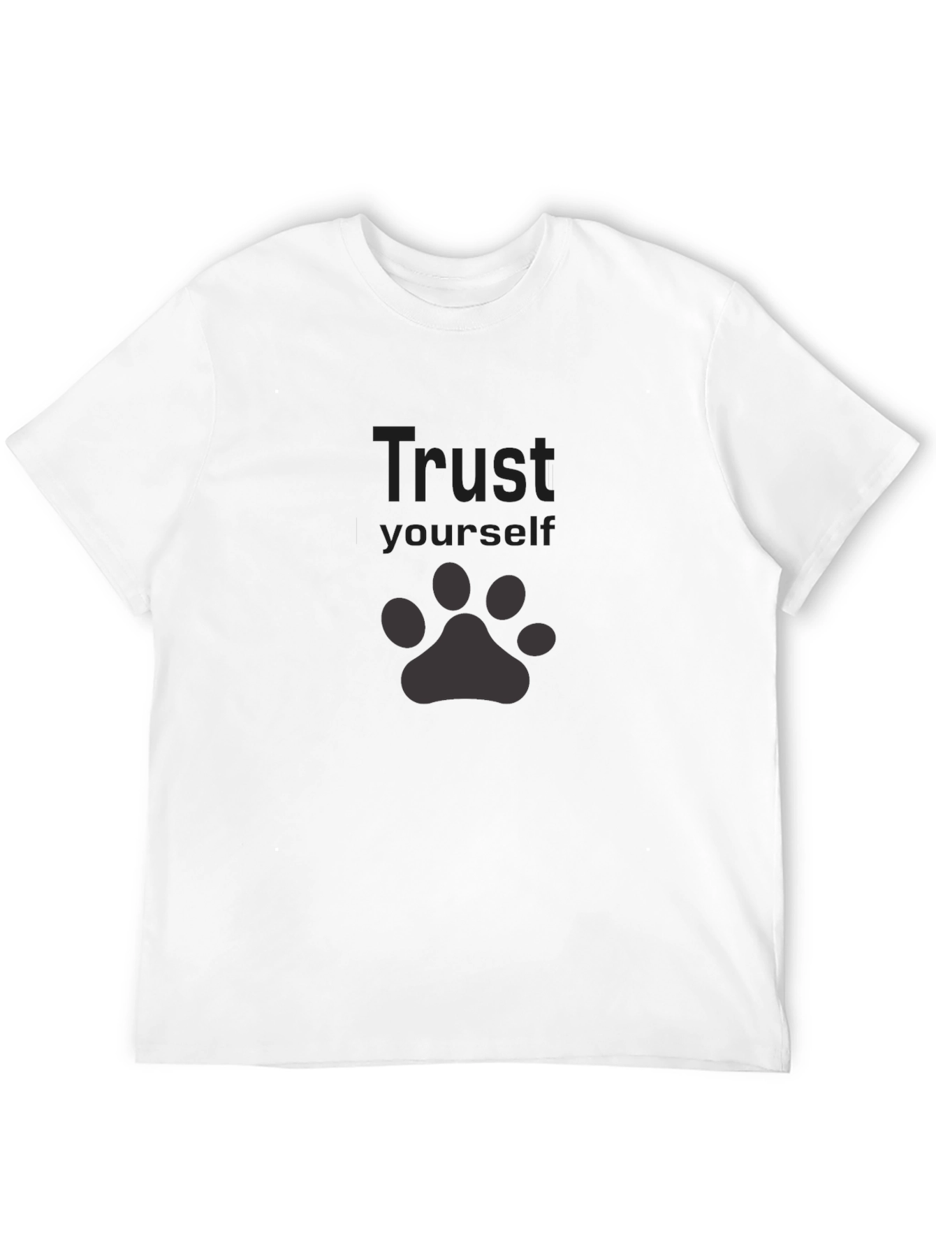 Trust Yourself Paw Print Black T-Shirt