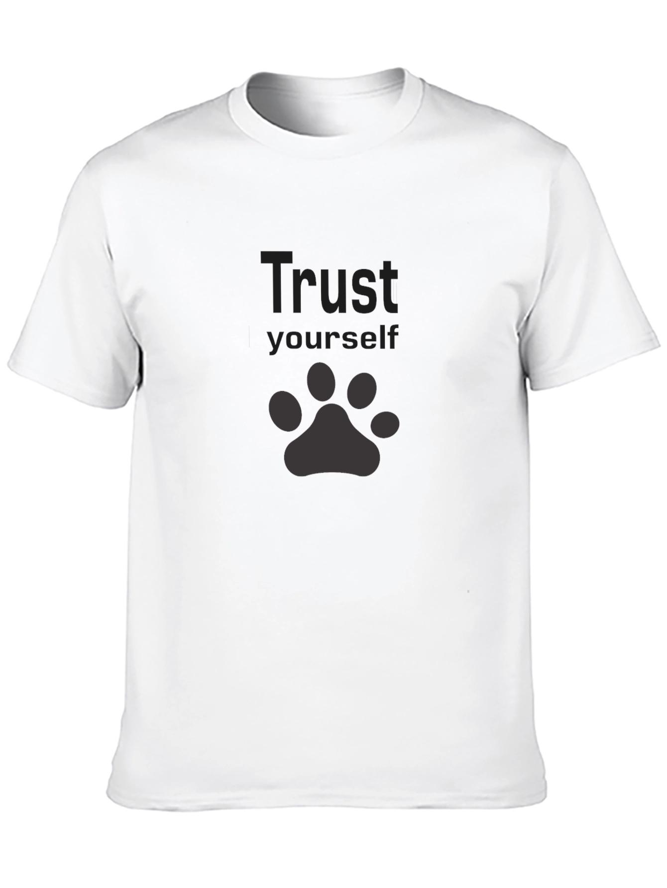 Trust Yourself Paw Print Black T-Shirt