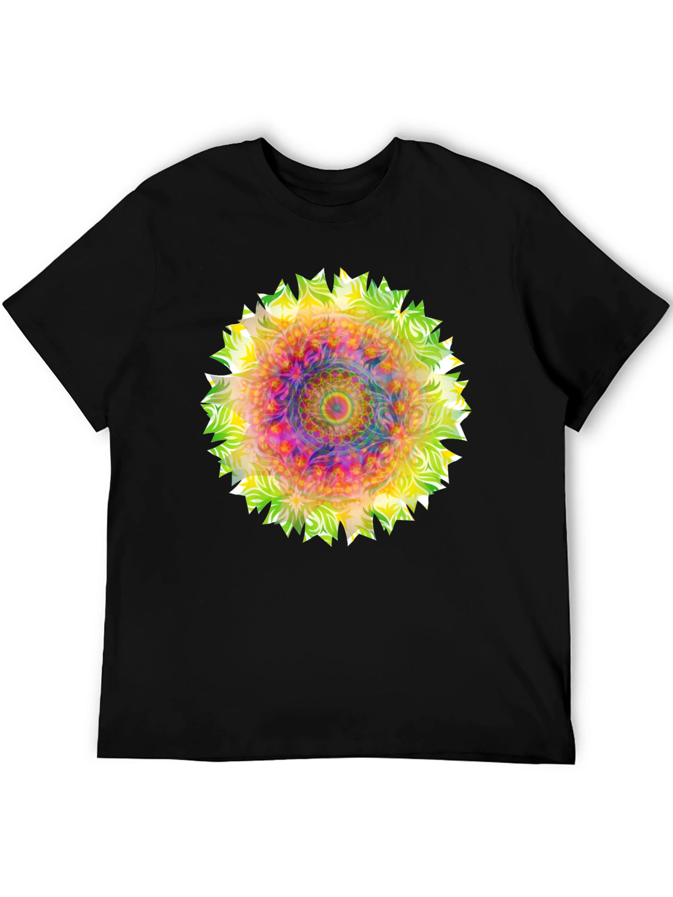 Psychedelic Mandala Graphic Tee - Black